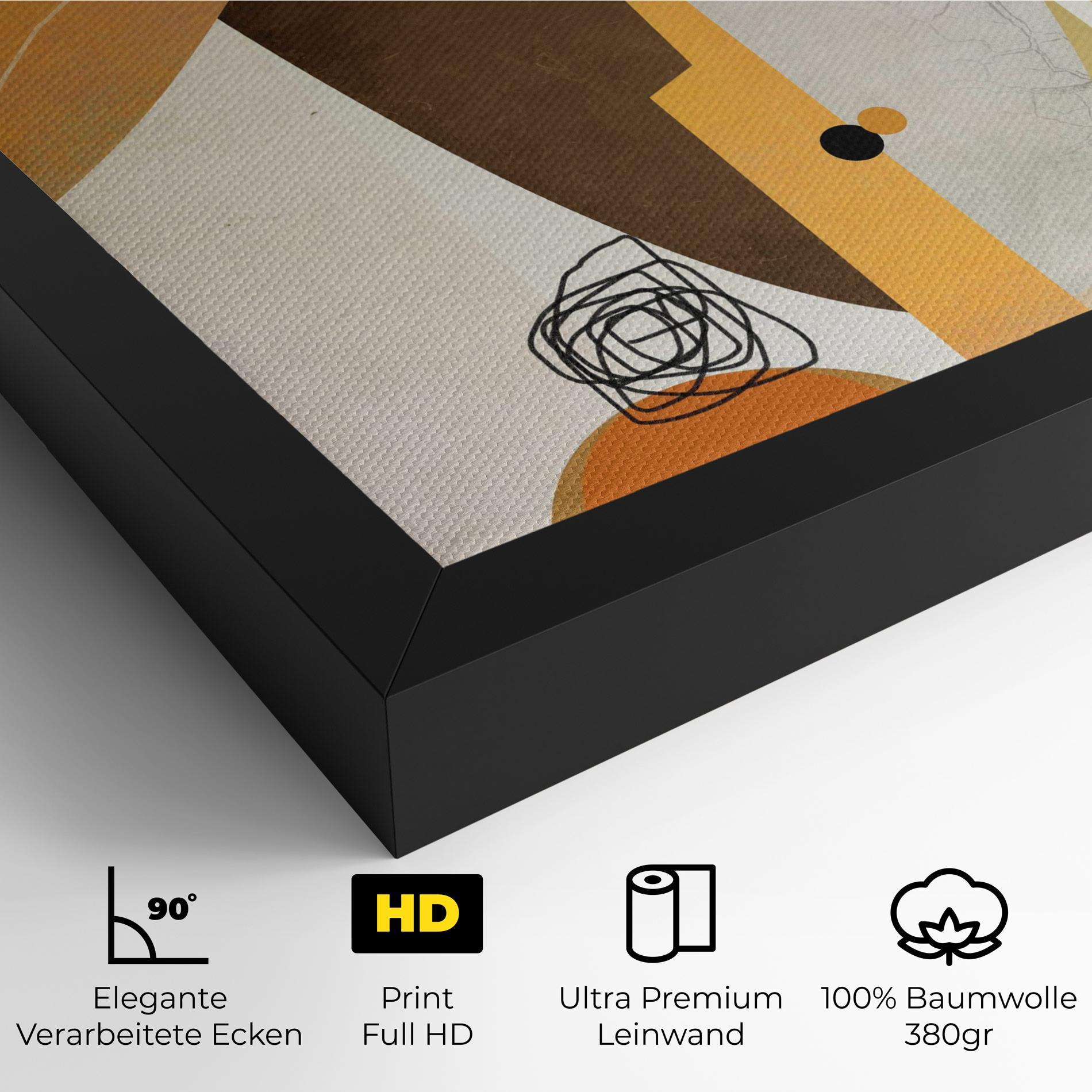 Leinwandbild Abstract Orange Face mockup 4