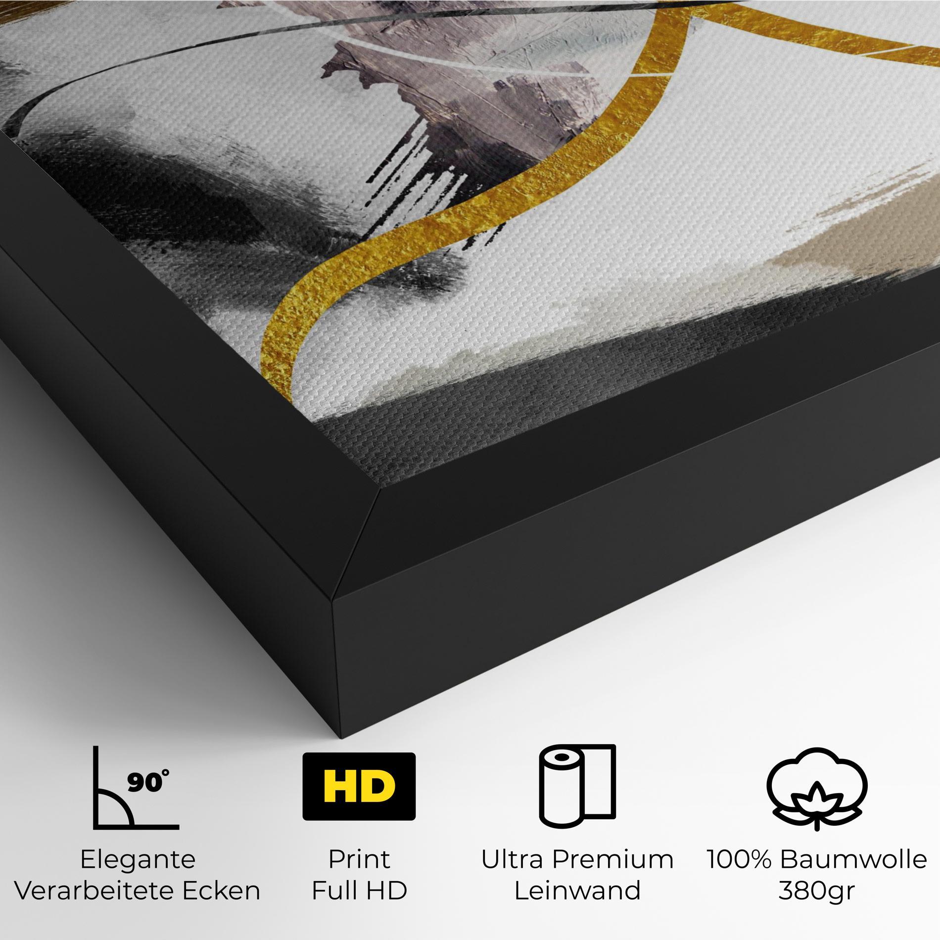 Leinwandbild Chaotic Golden Painting mockup 4