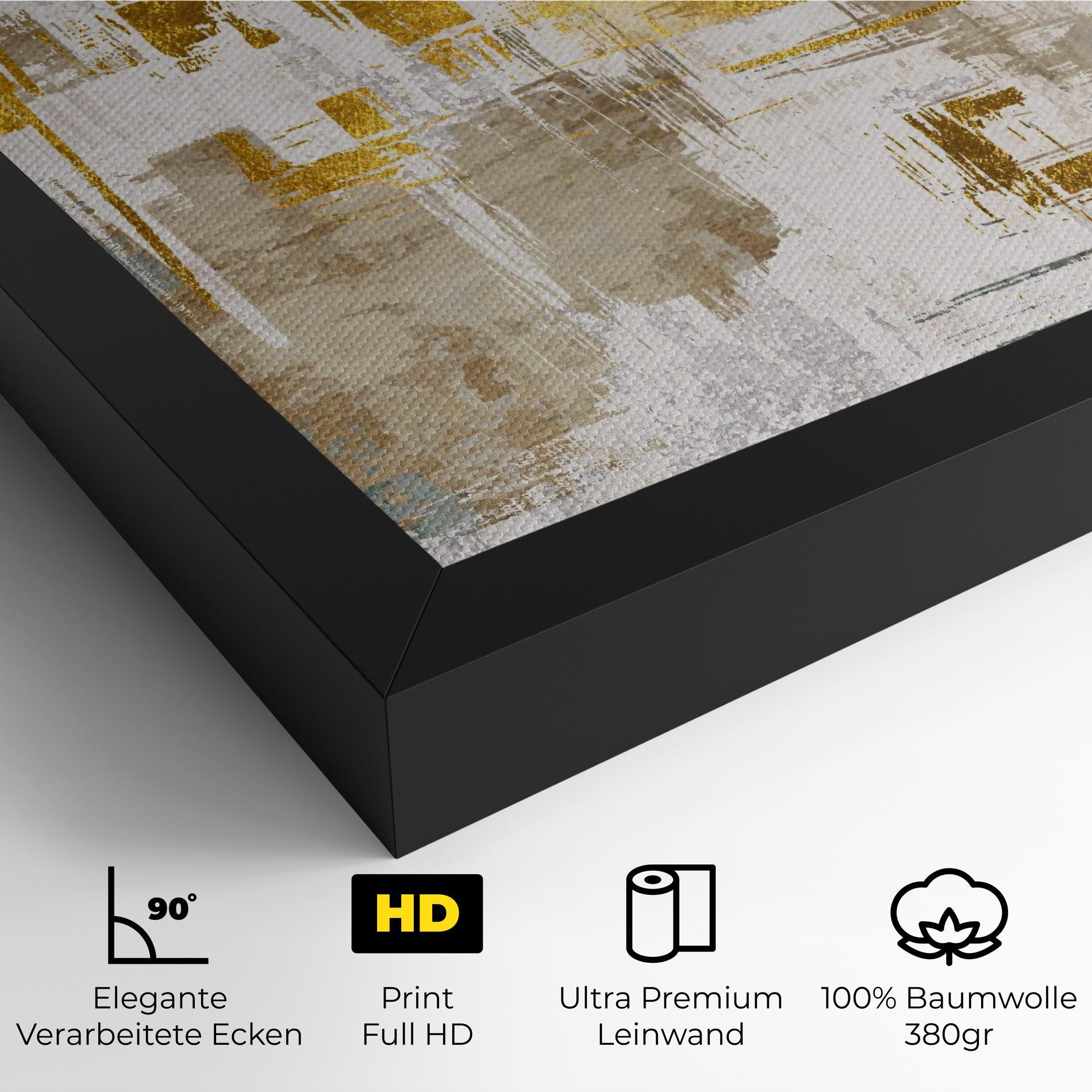 Leinwandbild Gold And White Brush mockup 4