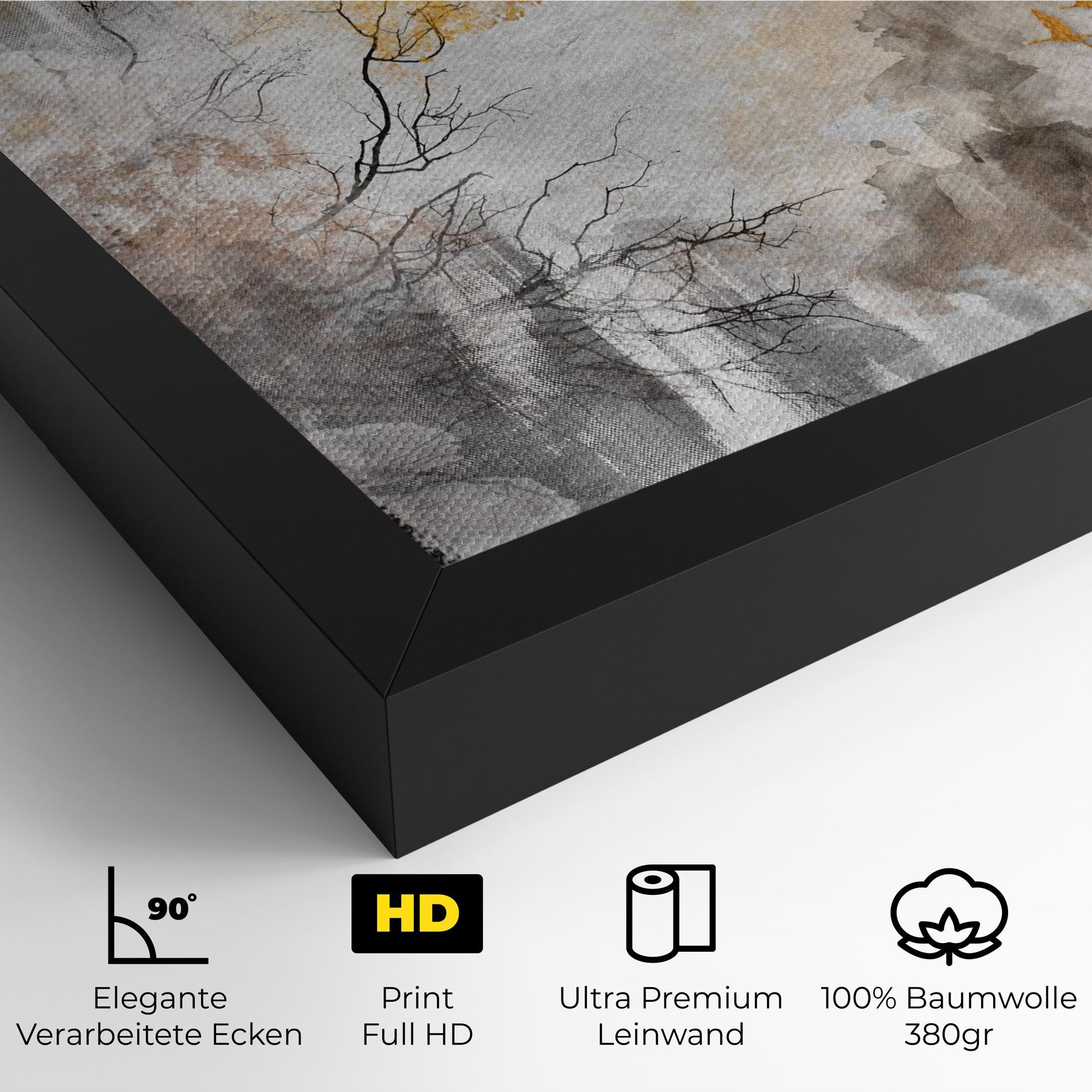 Leinwandbild Gold Birds Flying mockup 4