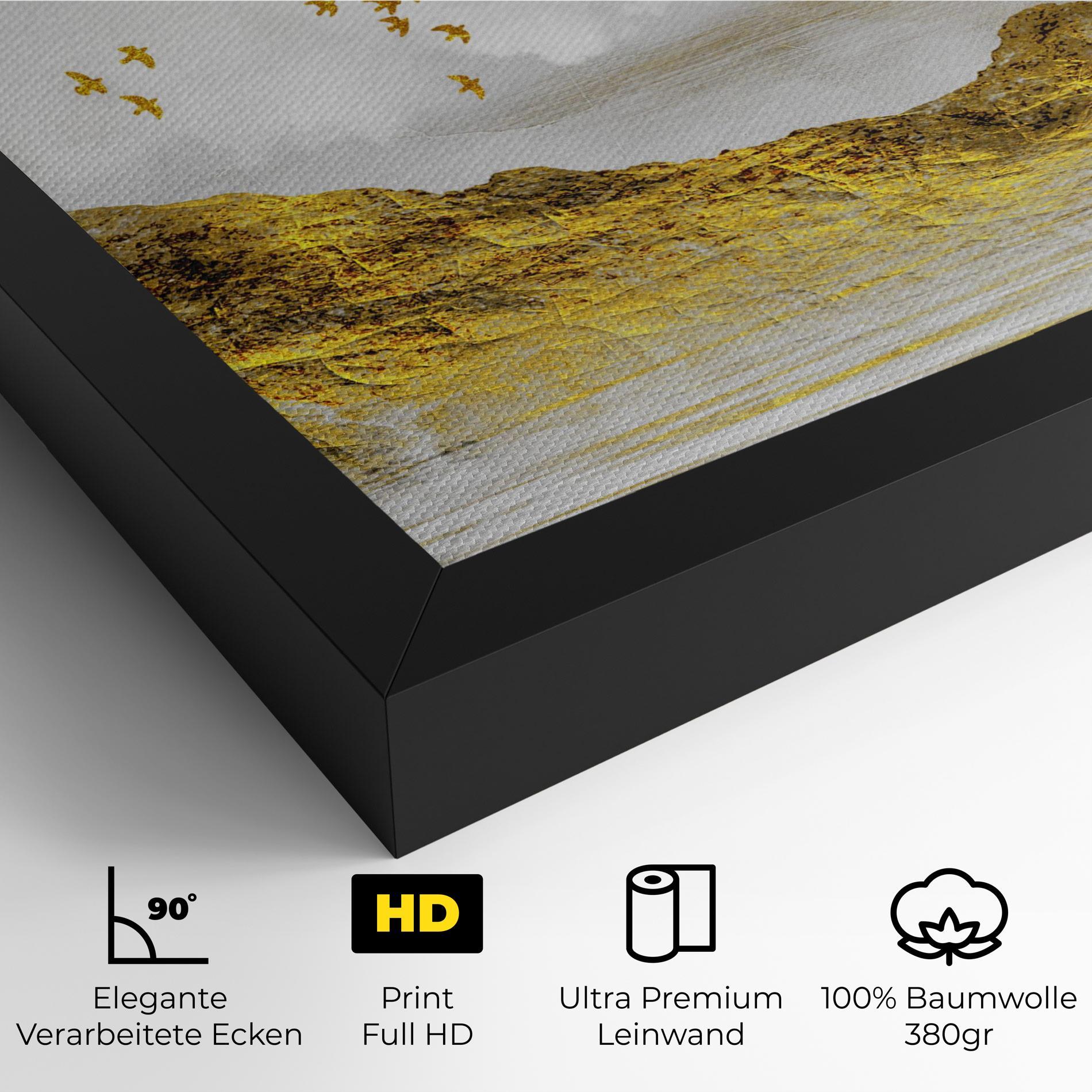Leinwandbild Gold Mountains Abstract mockup 4