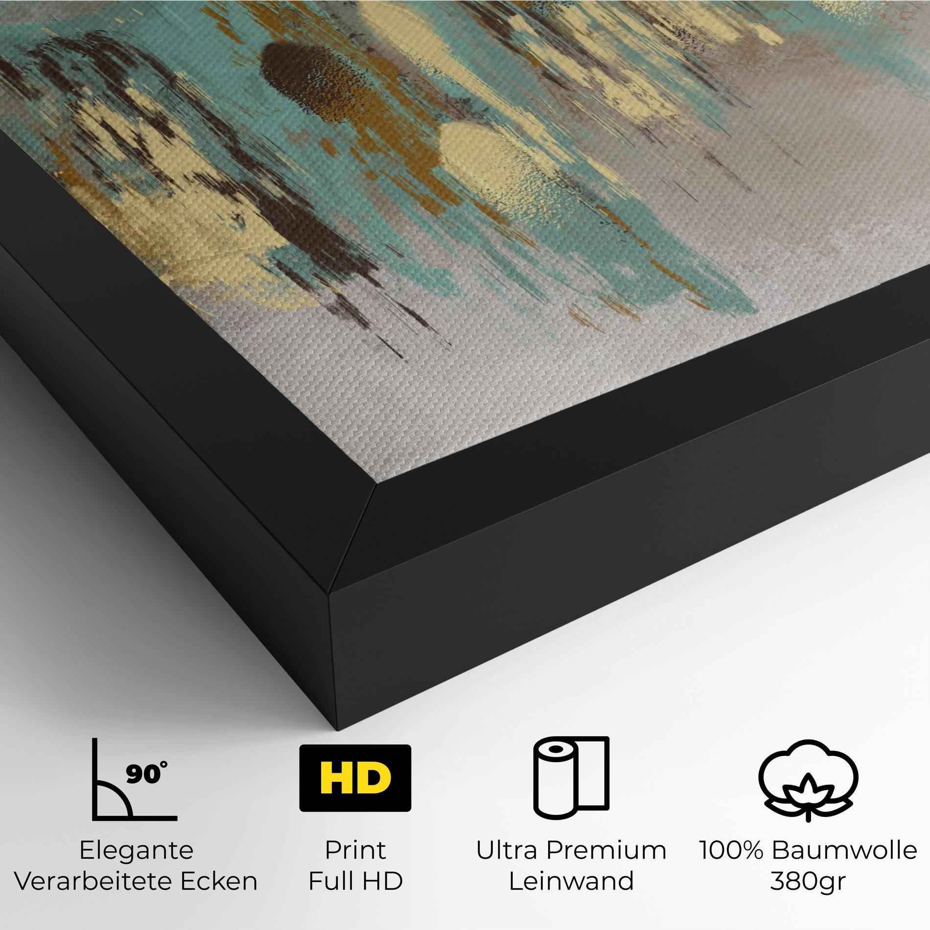 Leinwandbild Gold Spiral Points mockup 4