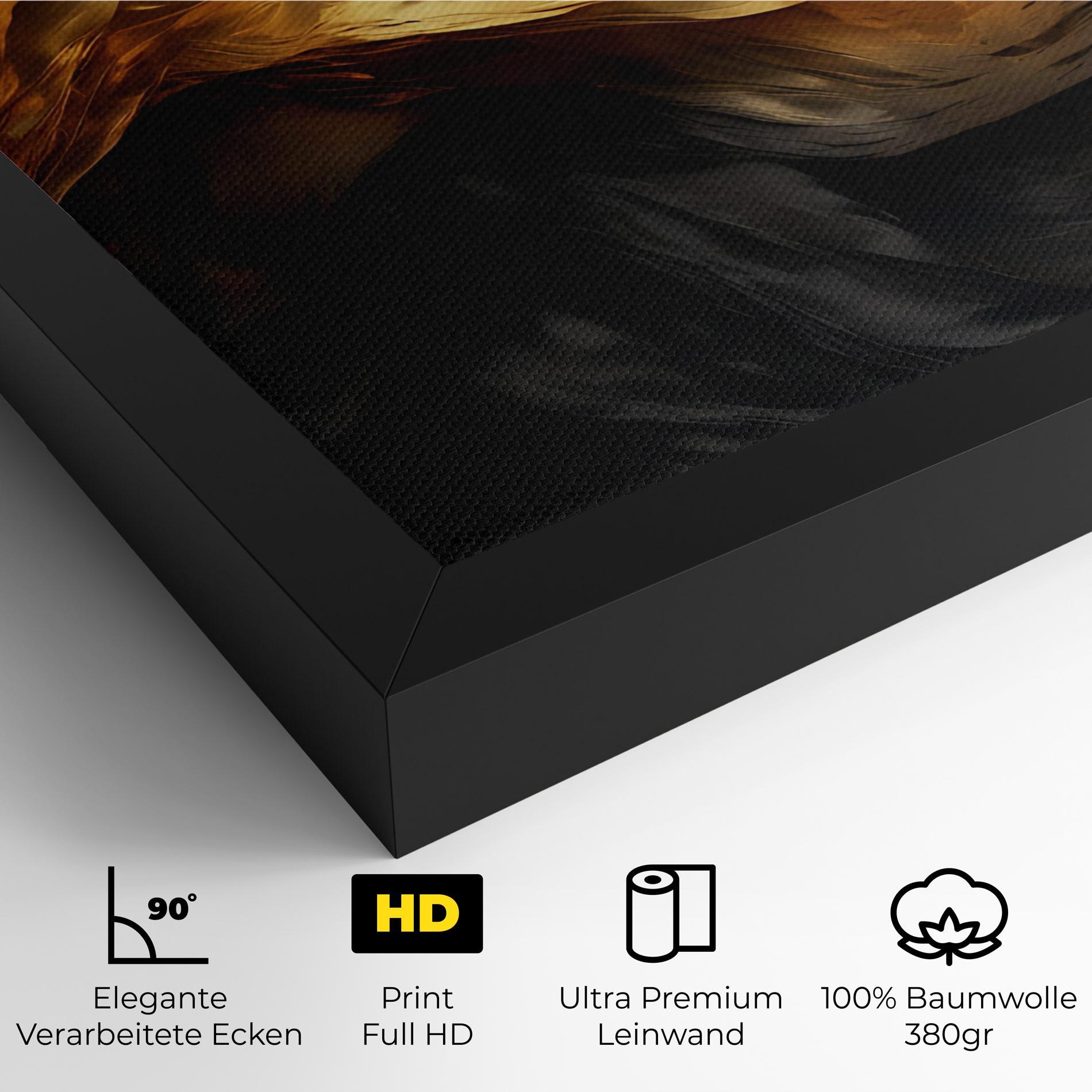 Leinwandbild Golden Waves With Black mockup 4