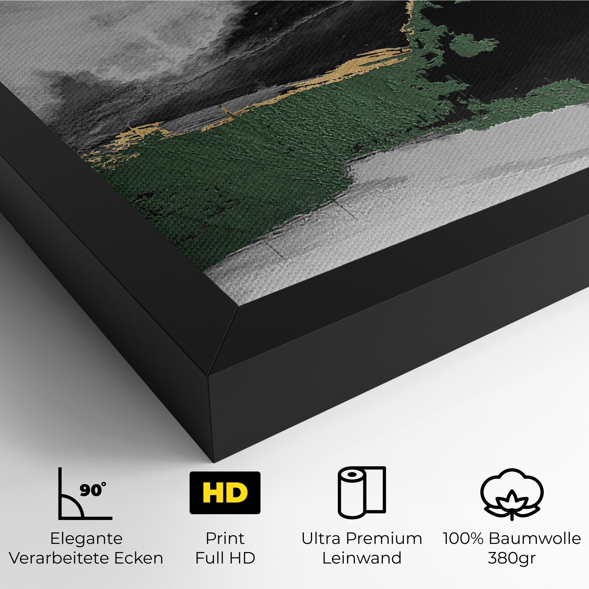 Leinwandbild Grey With Green Painting mockup 4
