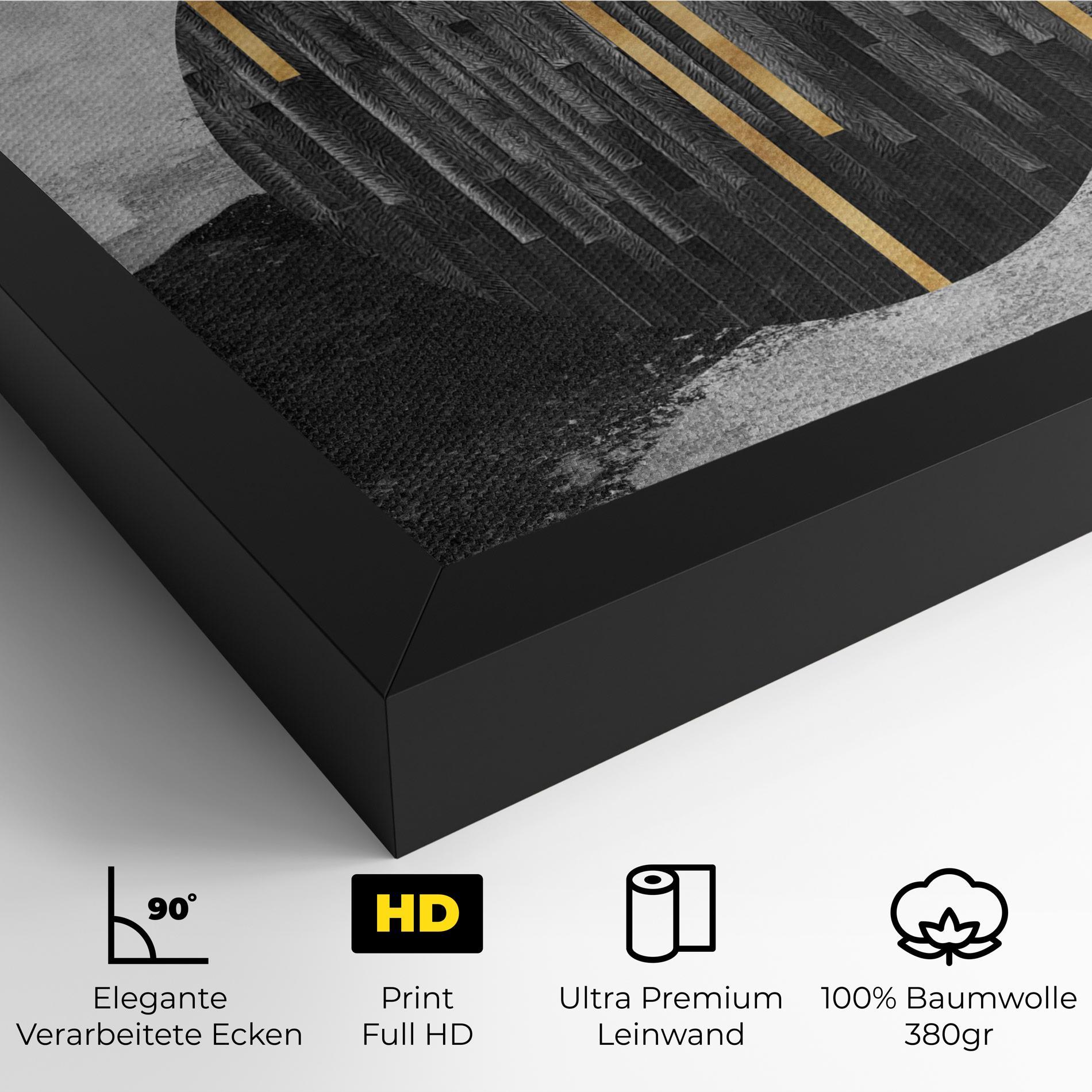 Leinwandbild Modern Circle With Gold mockup 4