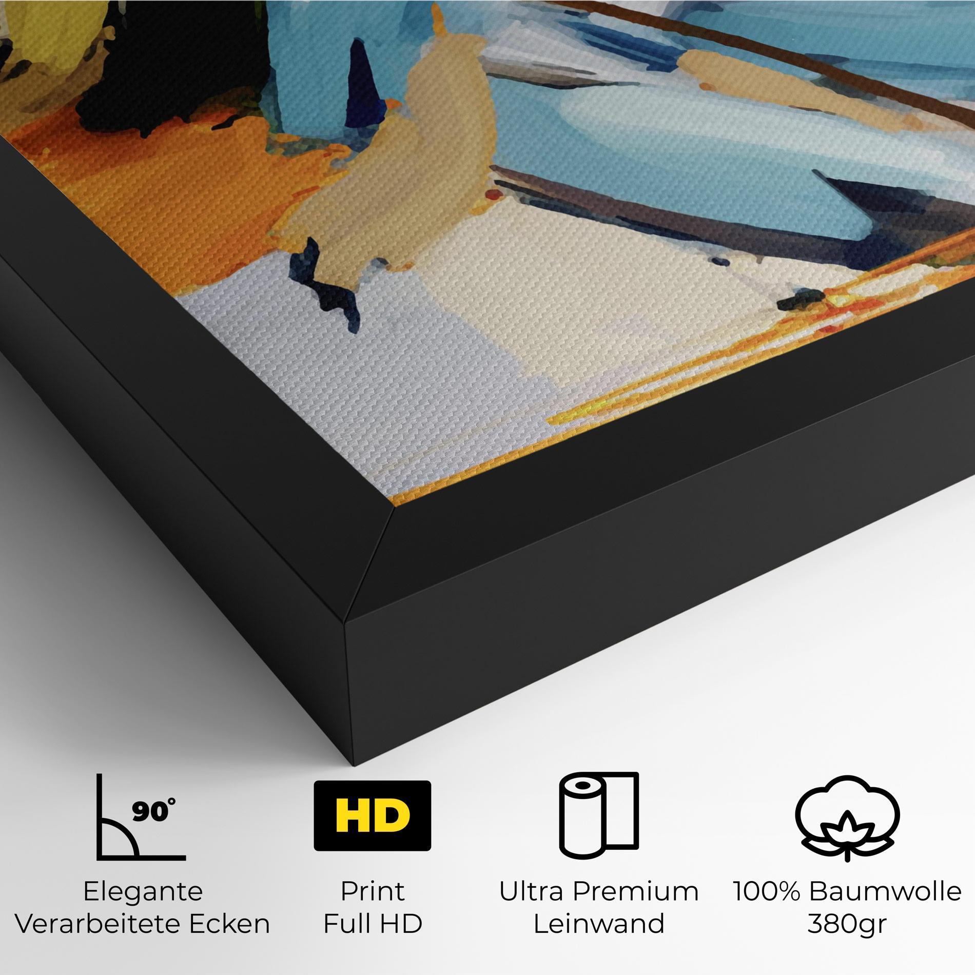 Leinwandbild Orange Blue Art mockup 4