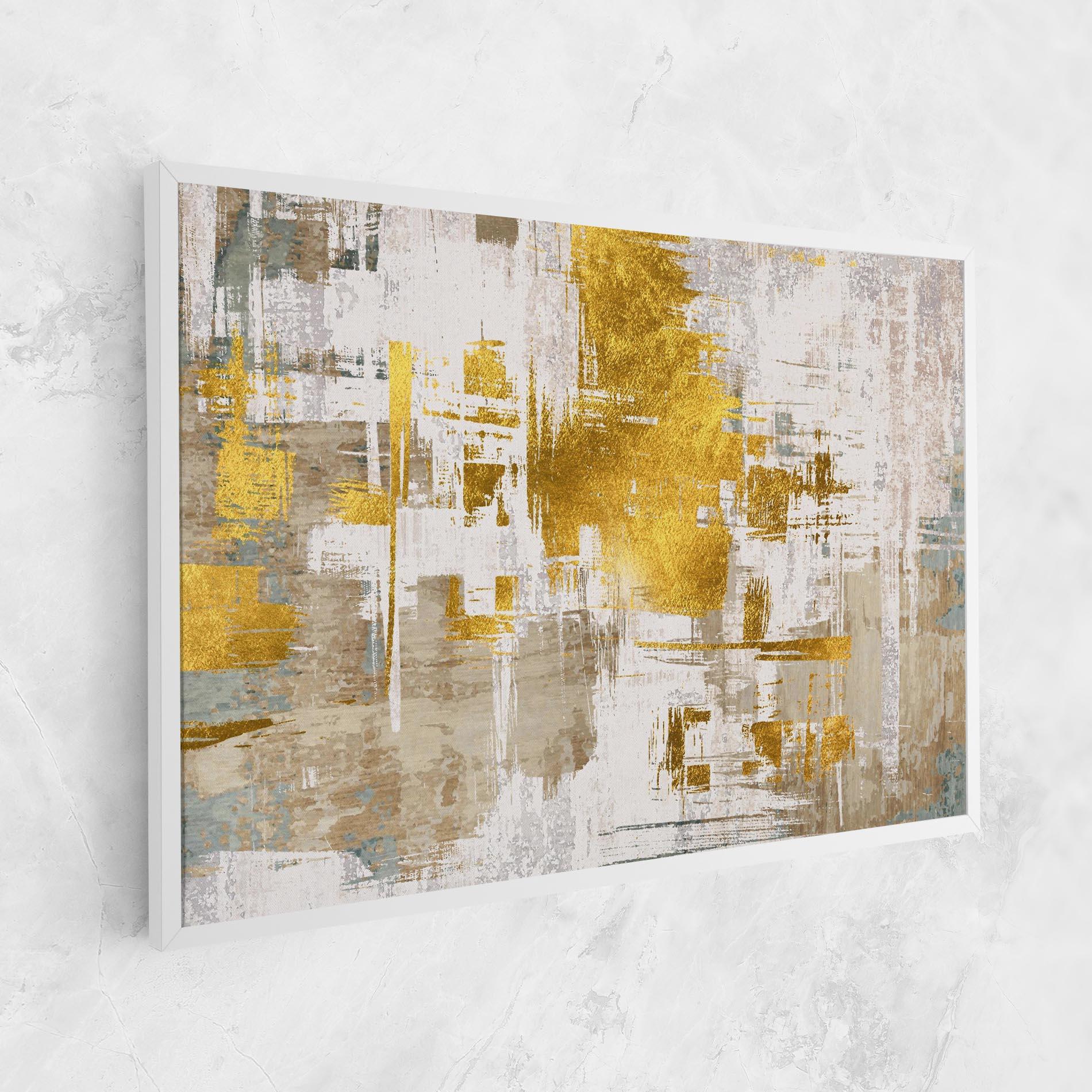 Leinwandbild Gold And White Brush mockup 1