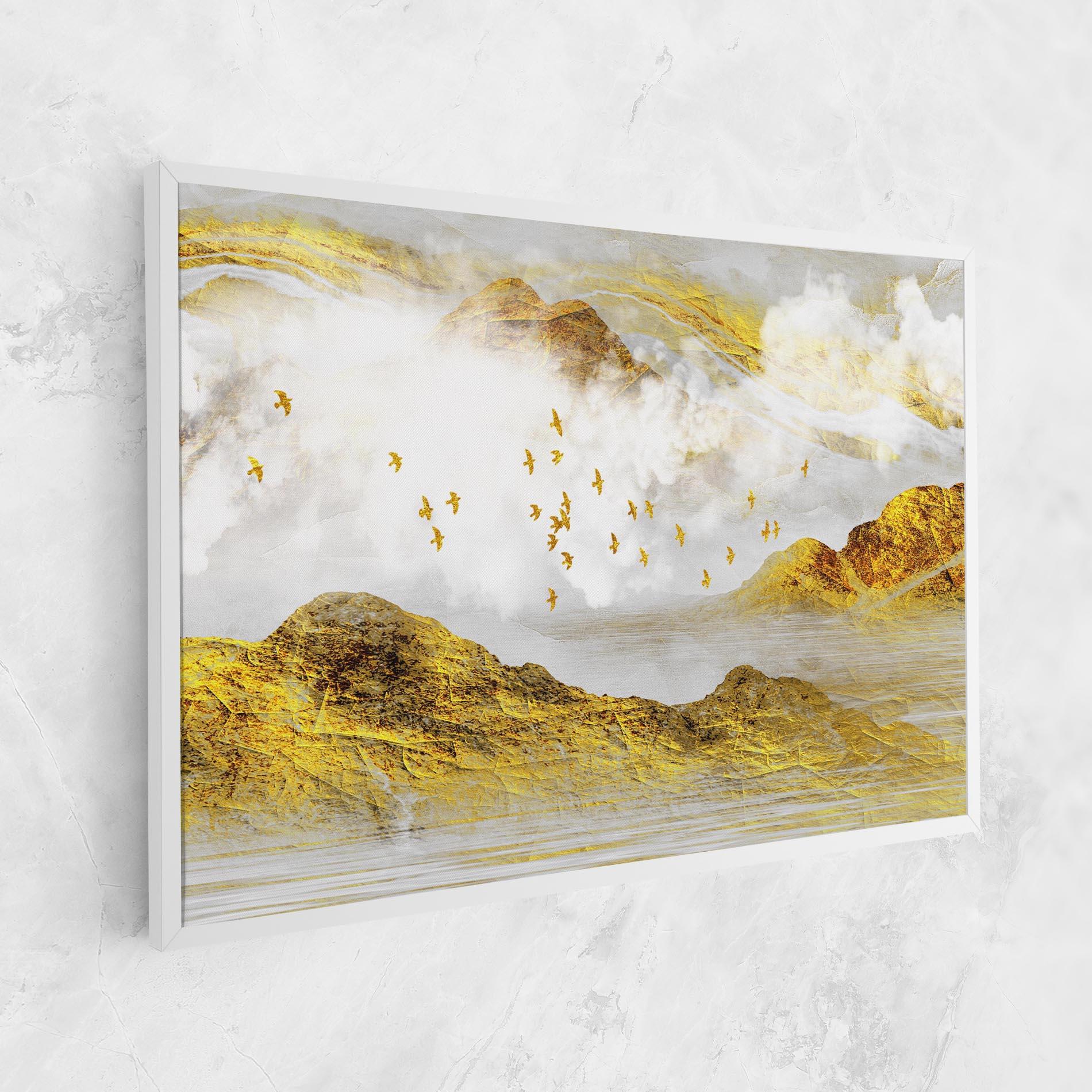 Leinwandbild Gold Mountains Abstract mockup 1