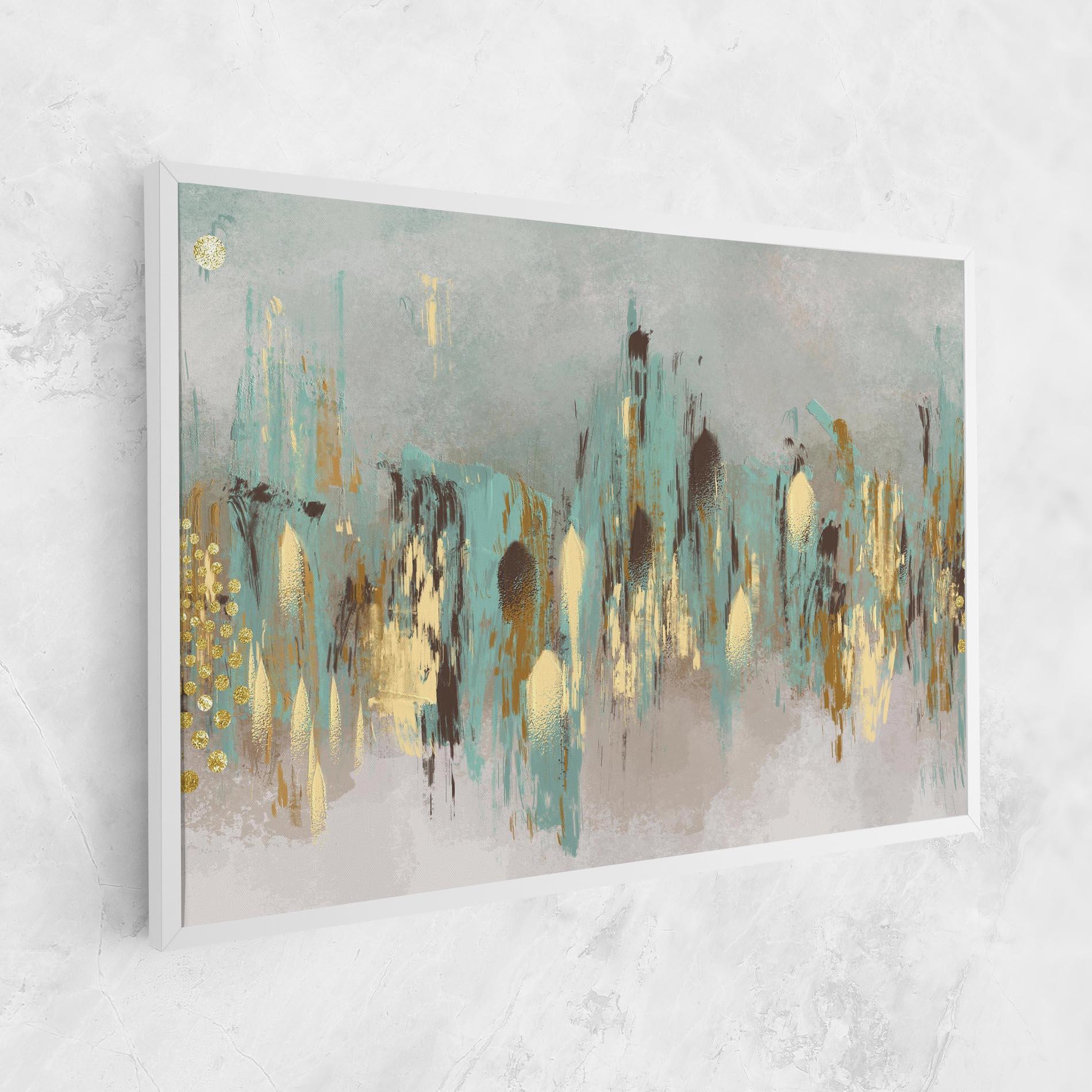 Leinwandbild Gold Spiral Points mockup 1