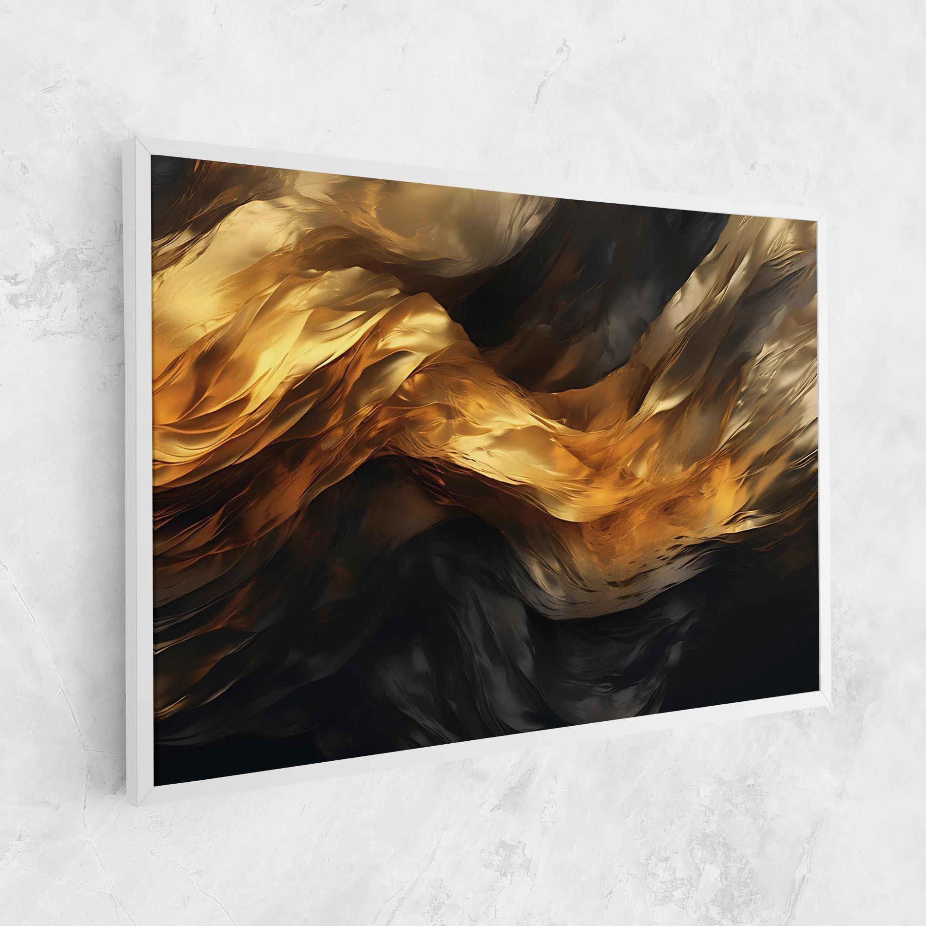 Leinwandbild Golden Waves With Black mockup 1