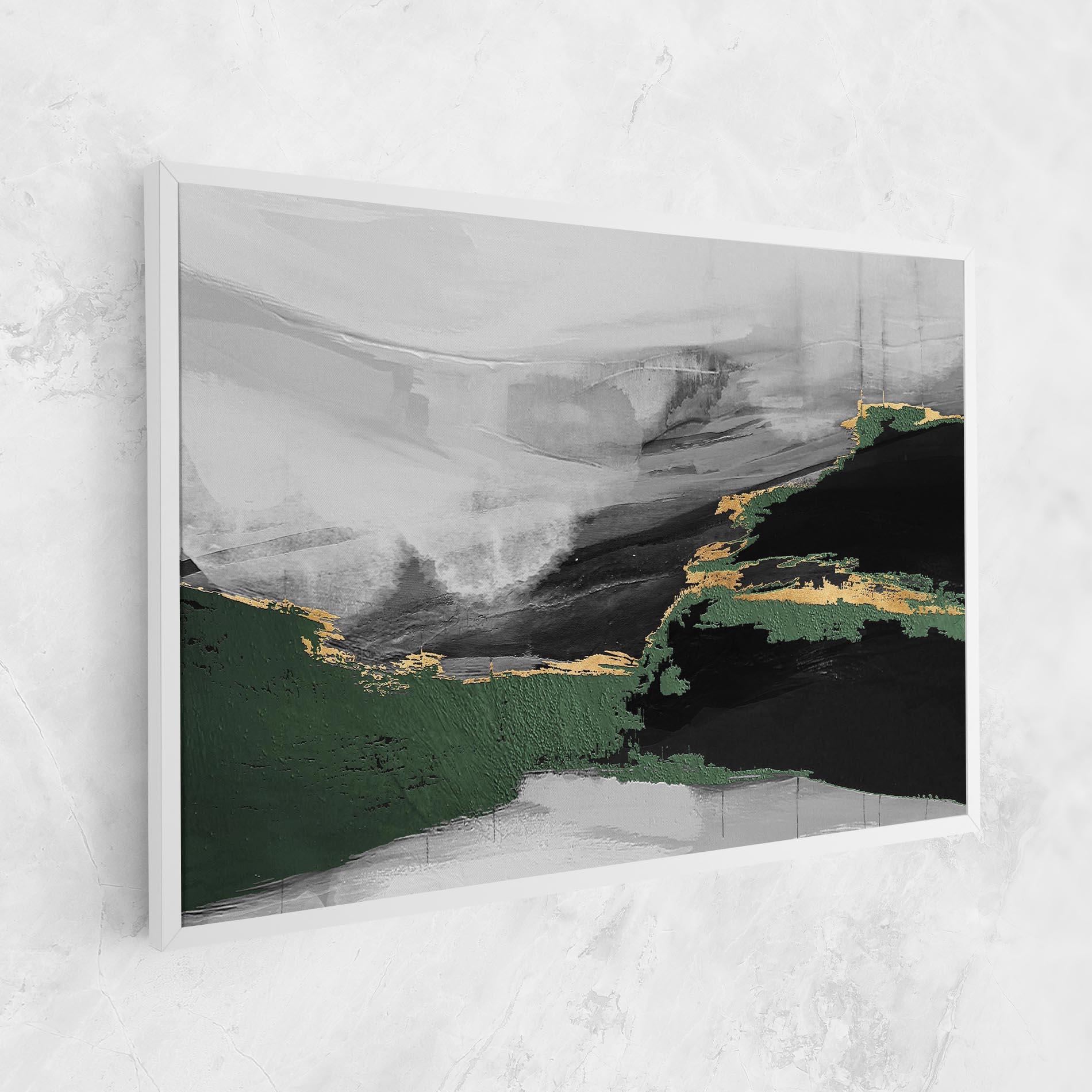 Leinwandbild Grey With Green Painting mockup 1