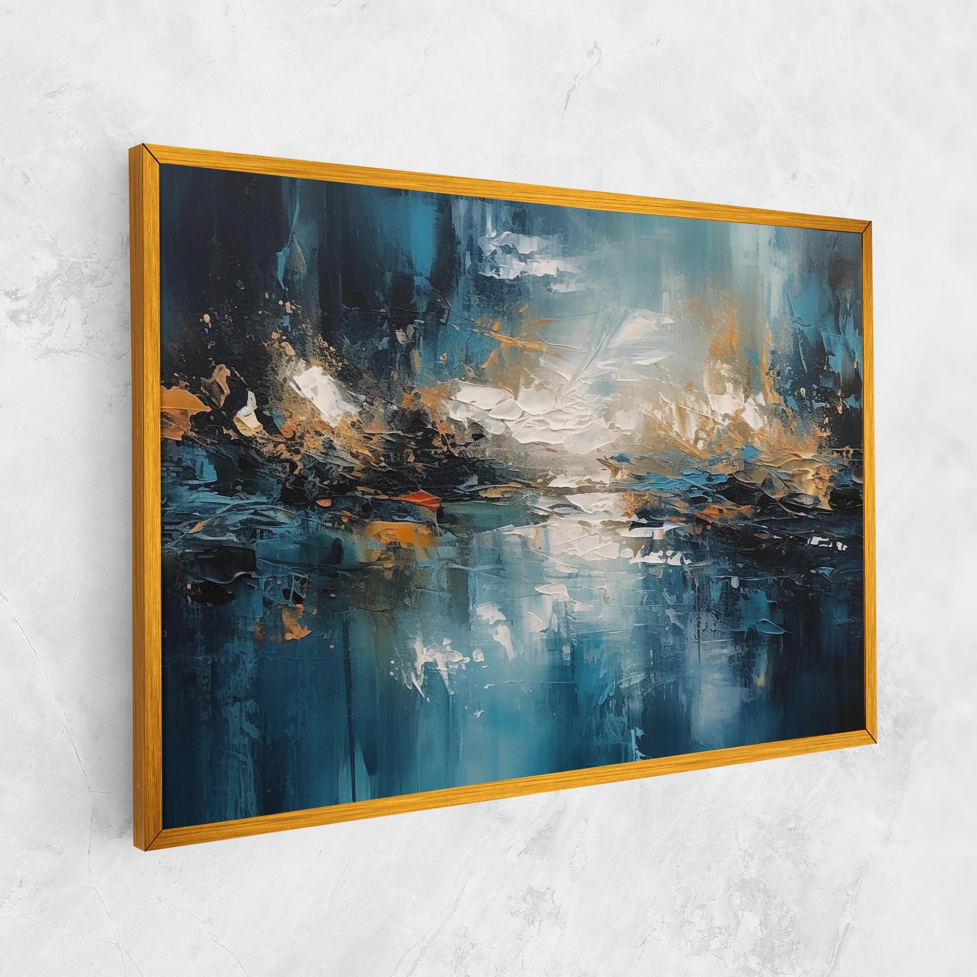 Leinwandbild Abstract Blue Art mockup 1