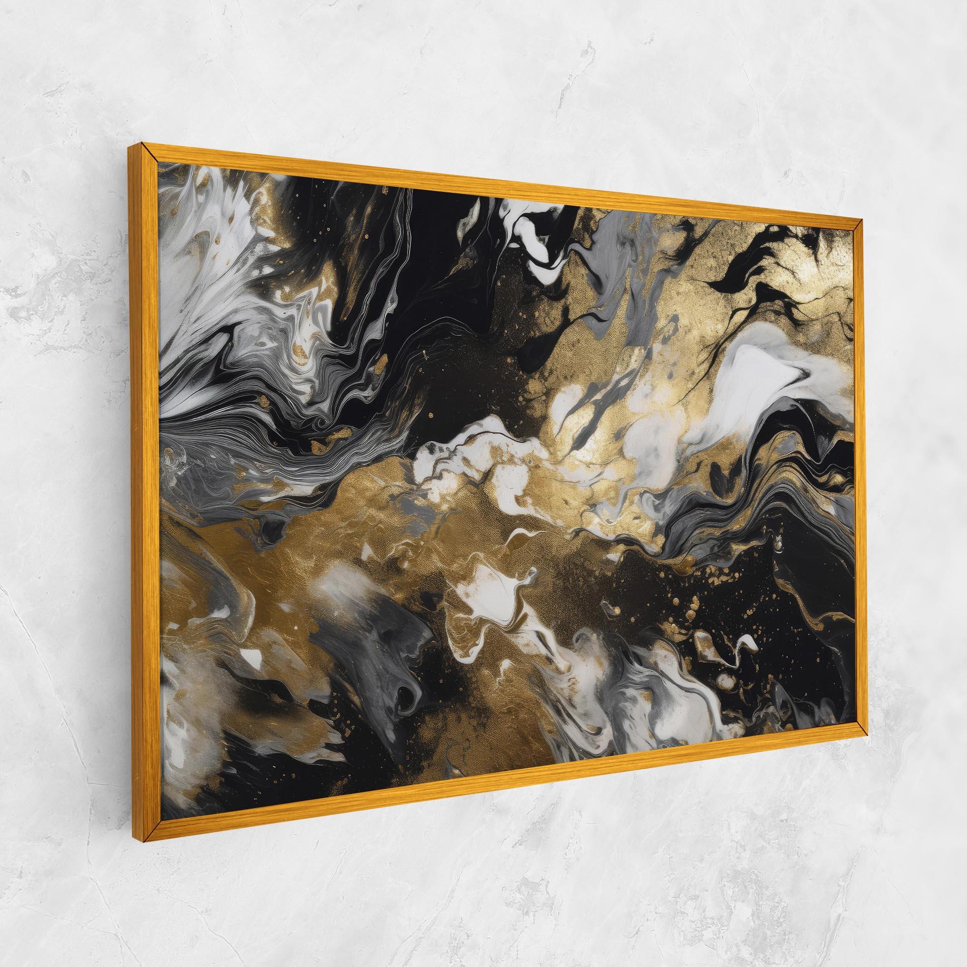 Leinwandbild Gold Acrylic Fluid mockup 1