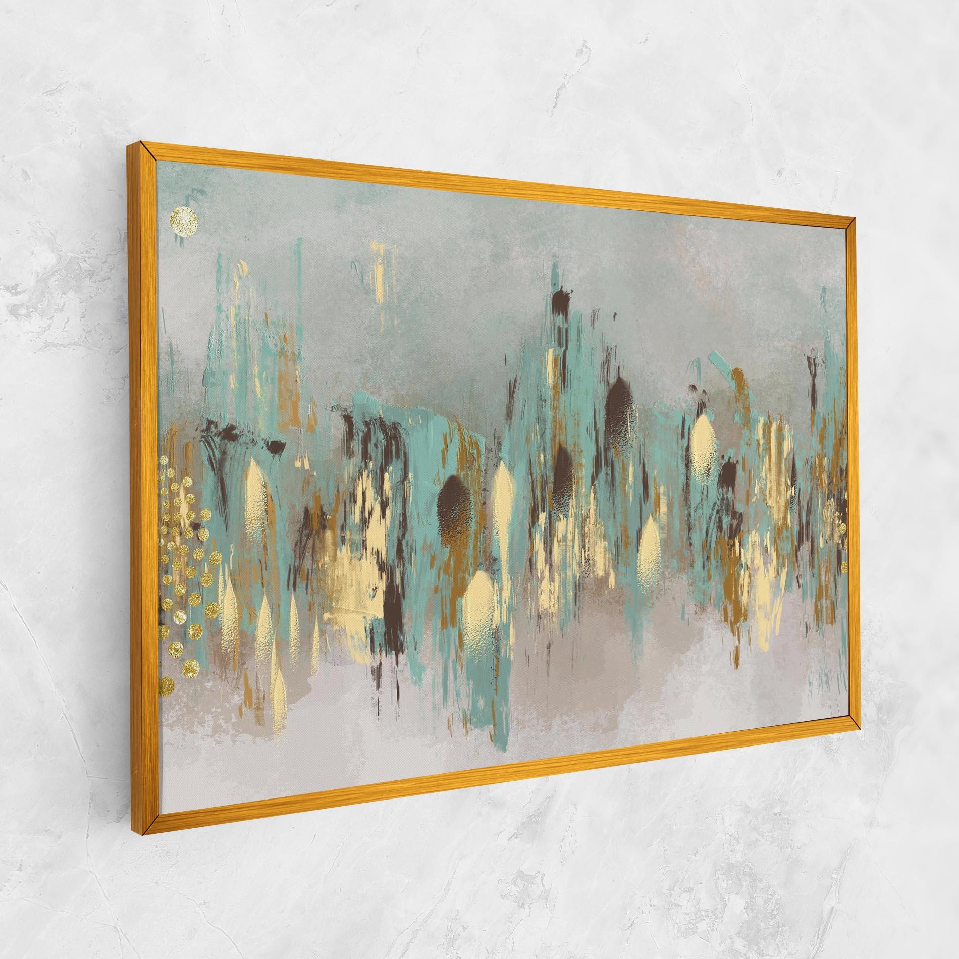 Leinwandbild Gold Spiral Points mockup 1