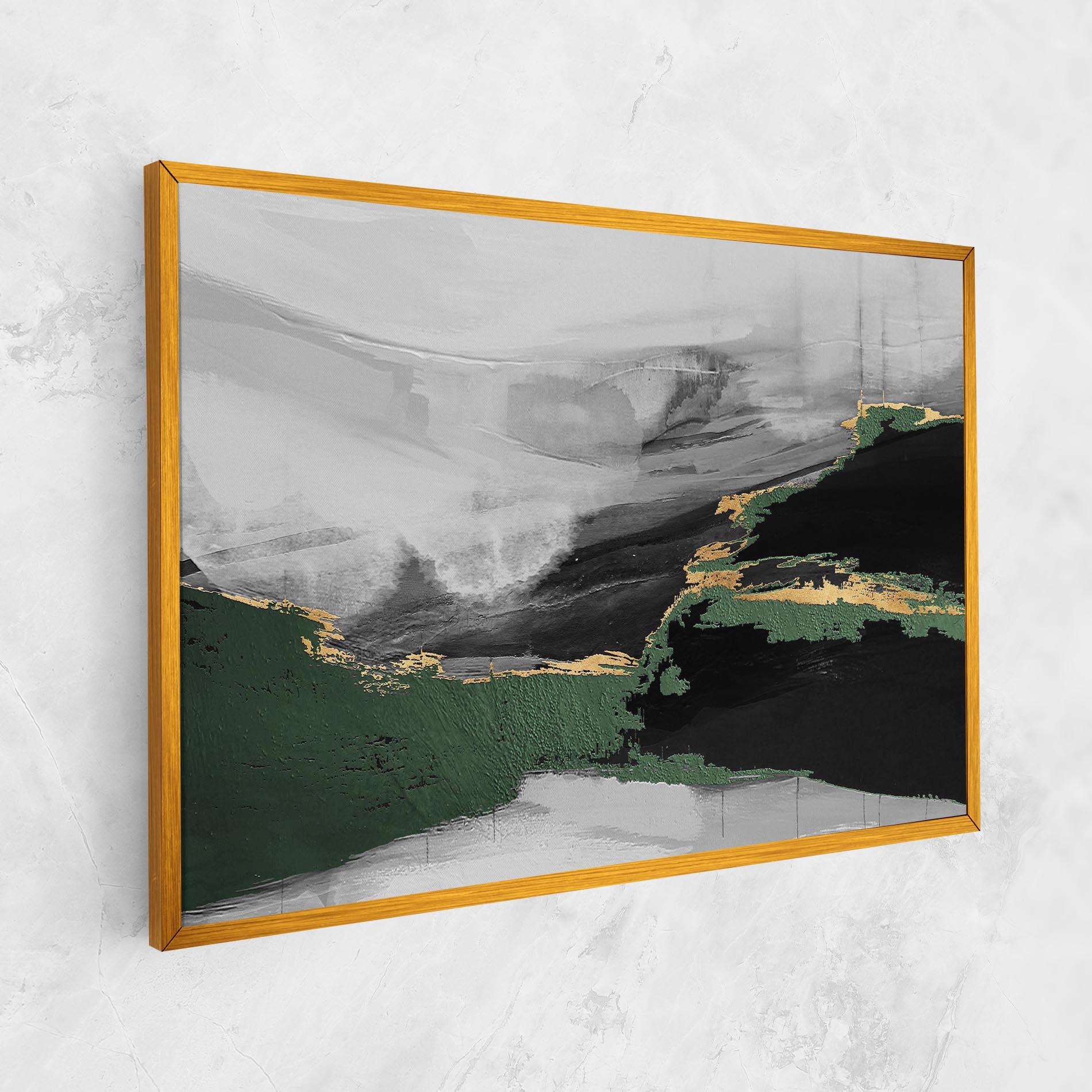 Leinwandbild Grey With Green Painting mockup 1