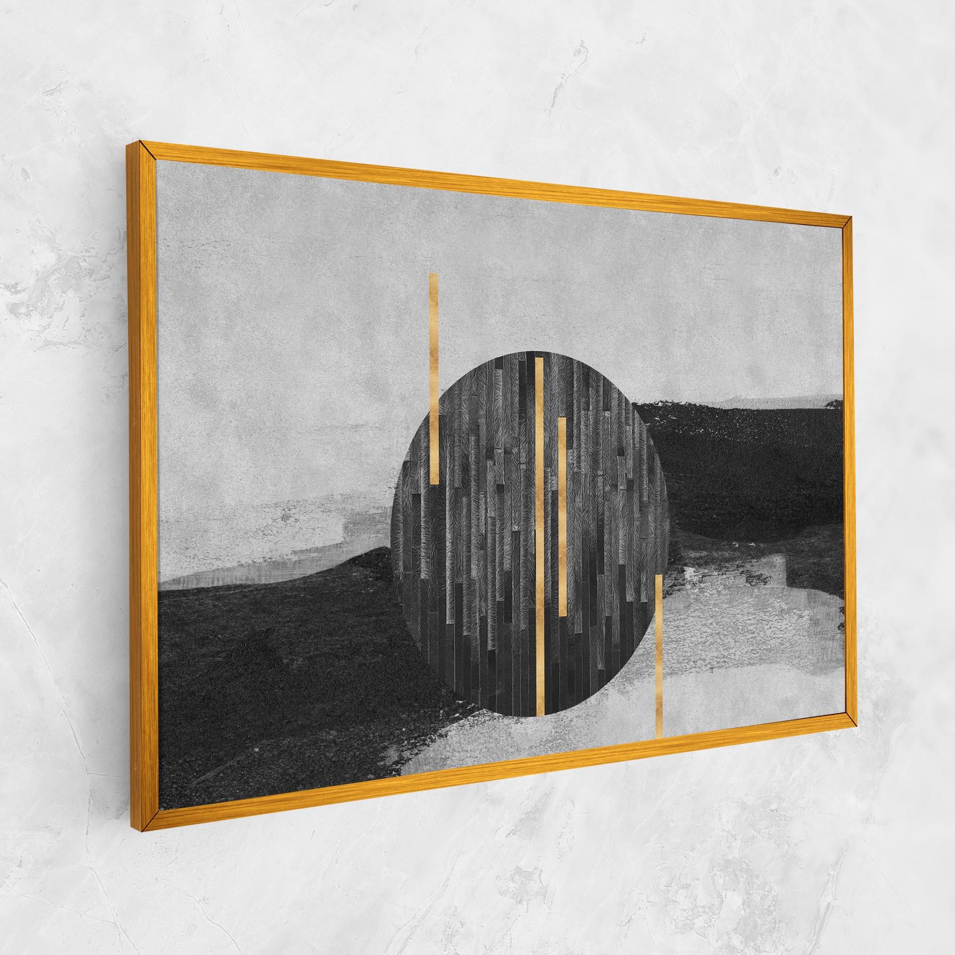 Leinwandbild Modern Circle With Gold mockup 1