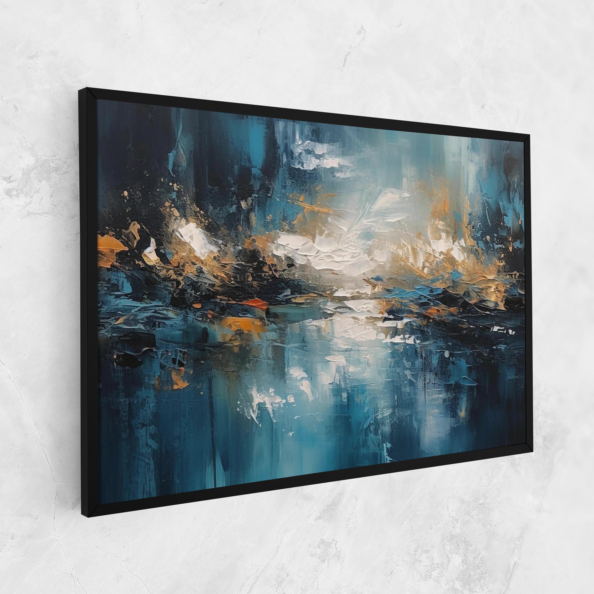Leinwandbild Abstract Blue Art mockup 1