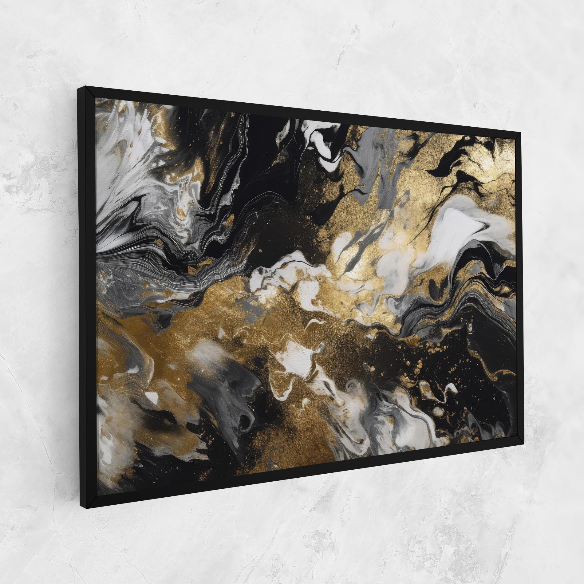 Leinwandbild Gold Acrylic Fluid mockup 1