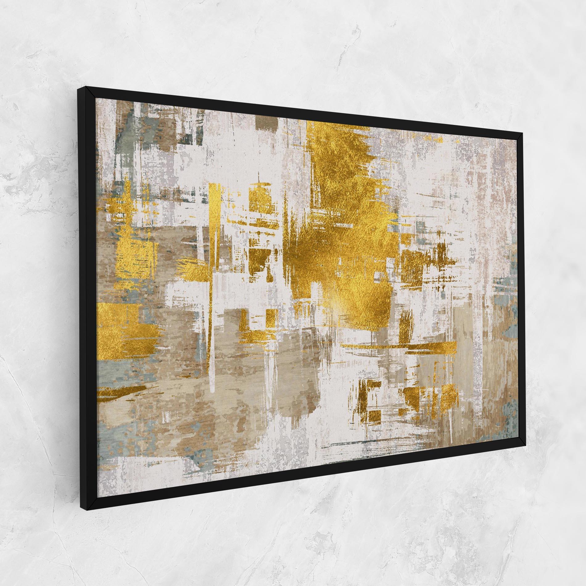 Leinwandbild Gold And White Brush mockup 1