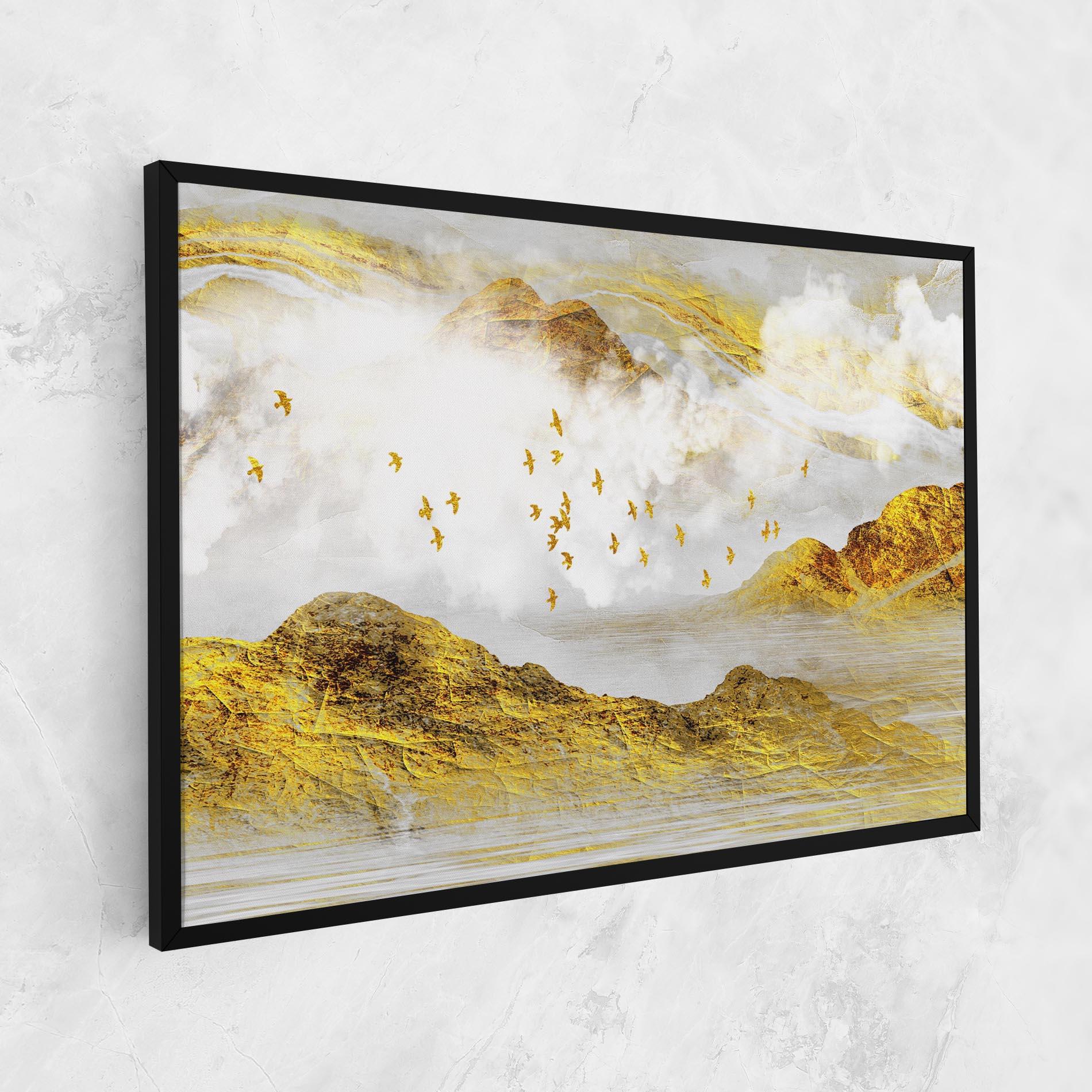 Leinwandbild Gold Mountains Abstract mockup 1