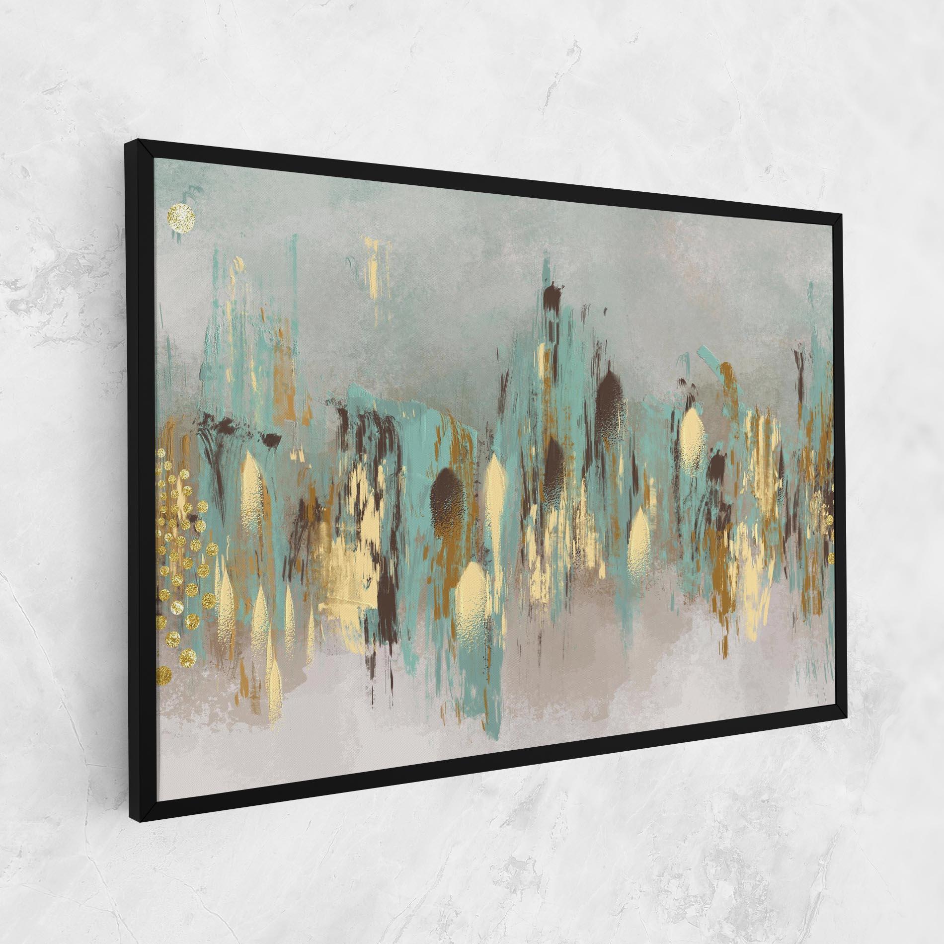 Leinwandbild Gold Spiral Points mockup 1