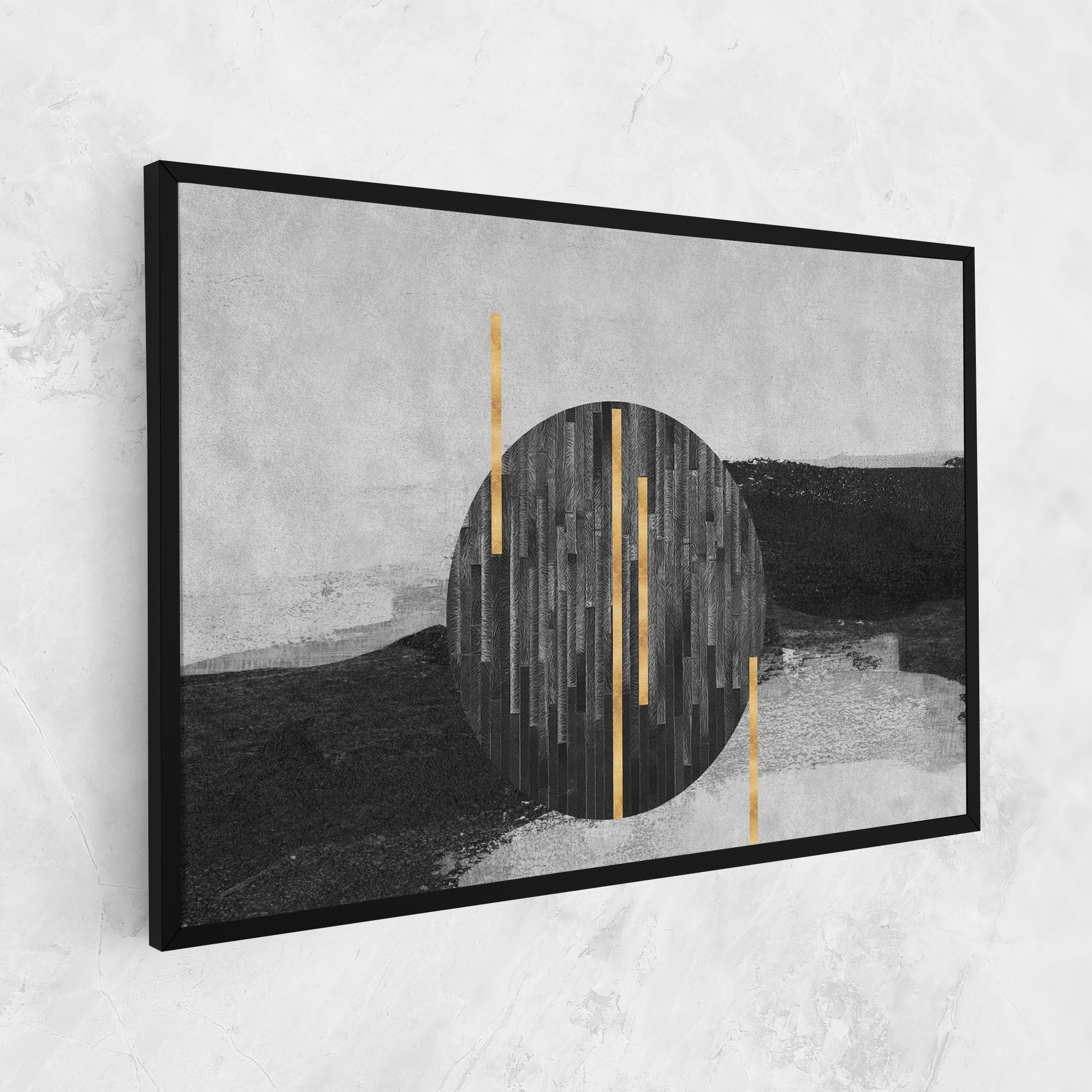 Leinwandbild Modern Circle With Gold mockup 1