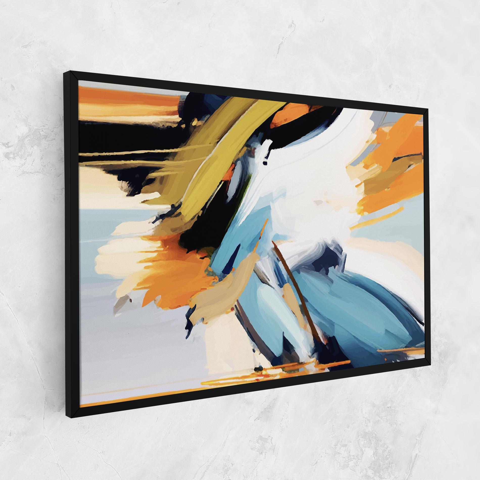 Leinwandbild Orange Blue Art mockup 1