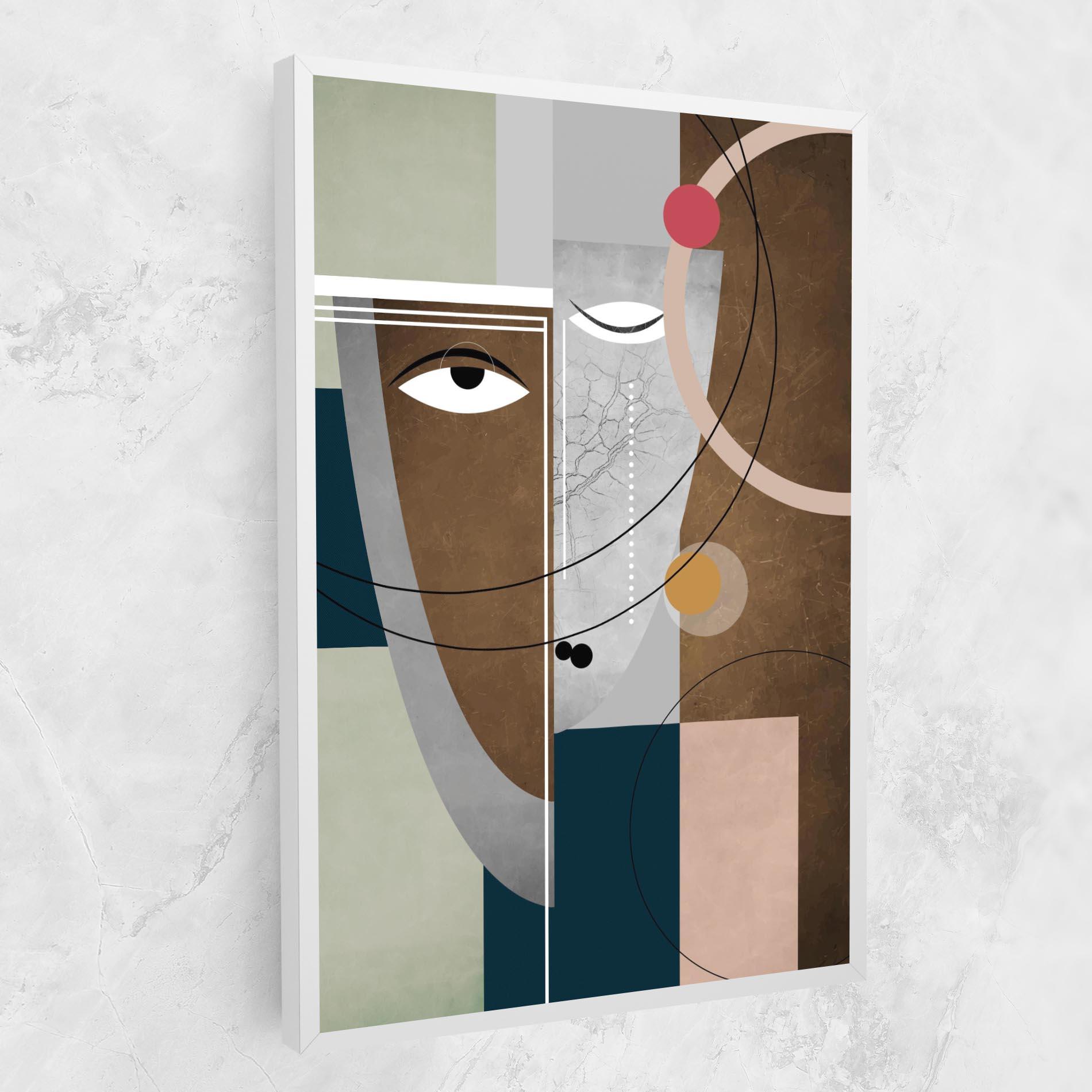 Leinwandbild Abstract Brown Face mockup 1