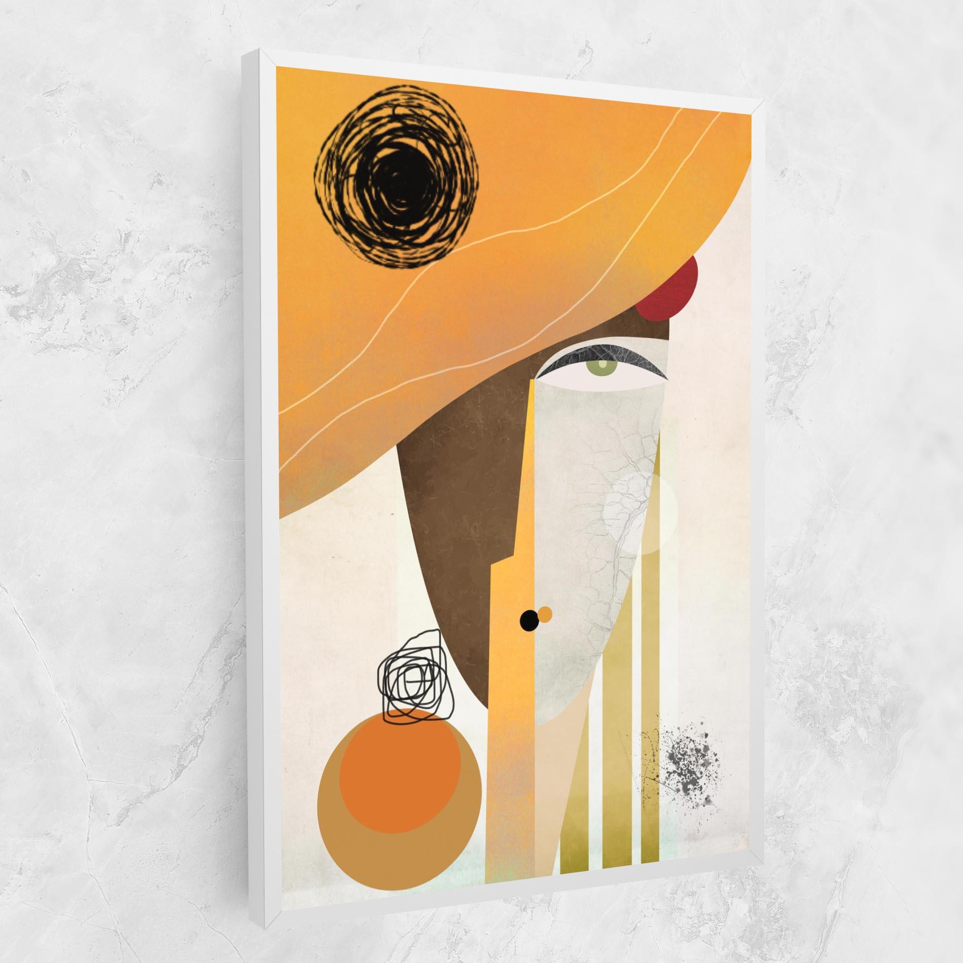 Leinwandbild Abstract Orange Face mockup 1