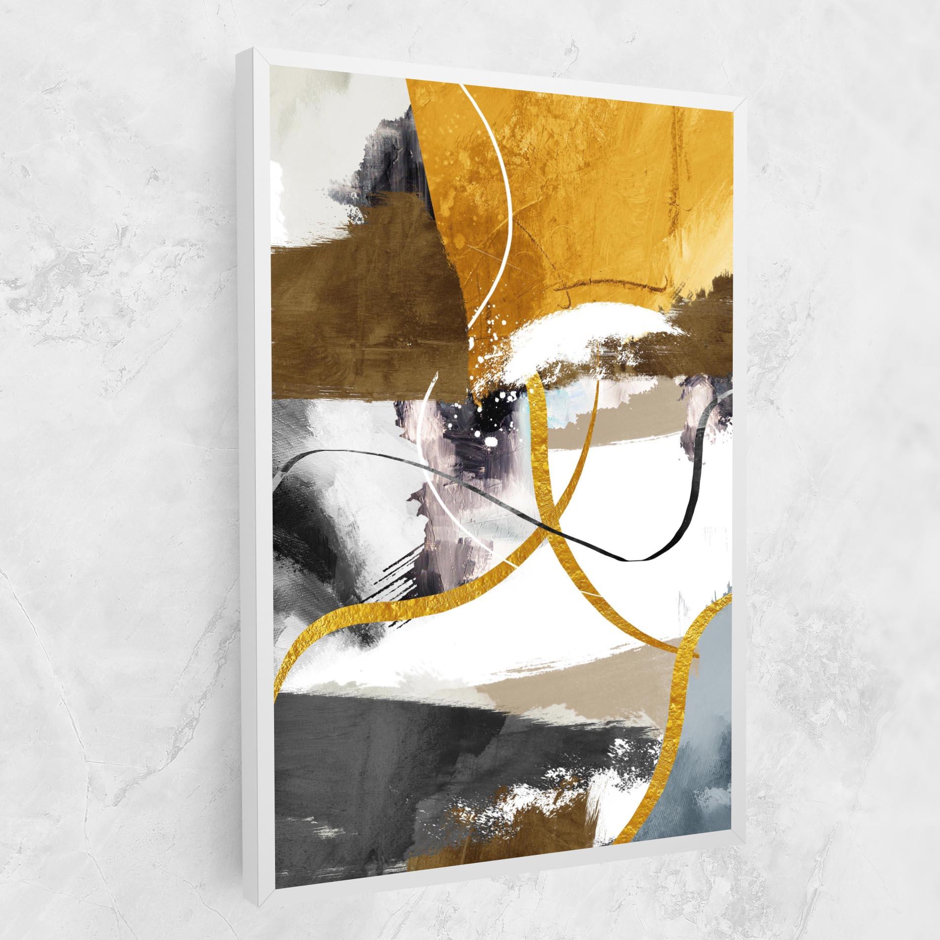 Leinwandbild Chaotic Golden Painting mockup 1