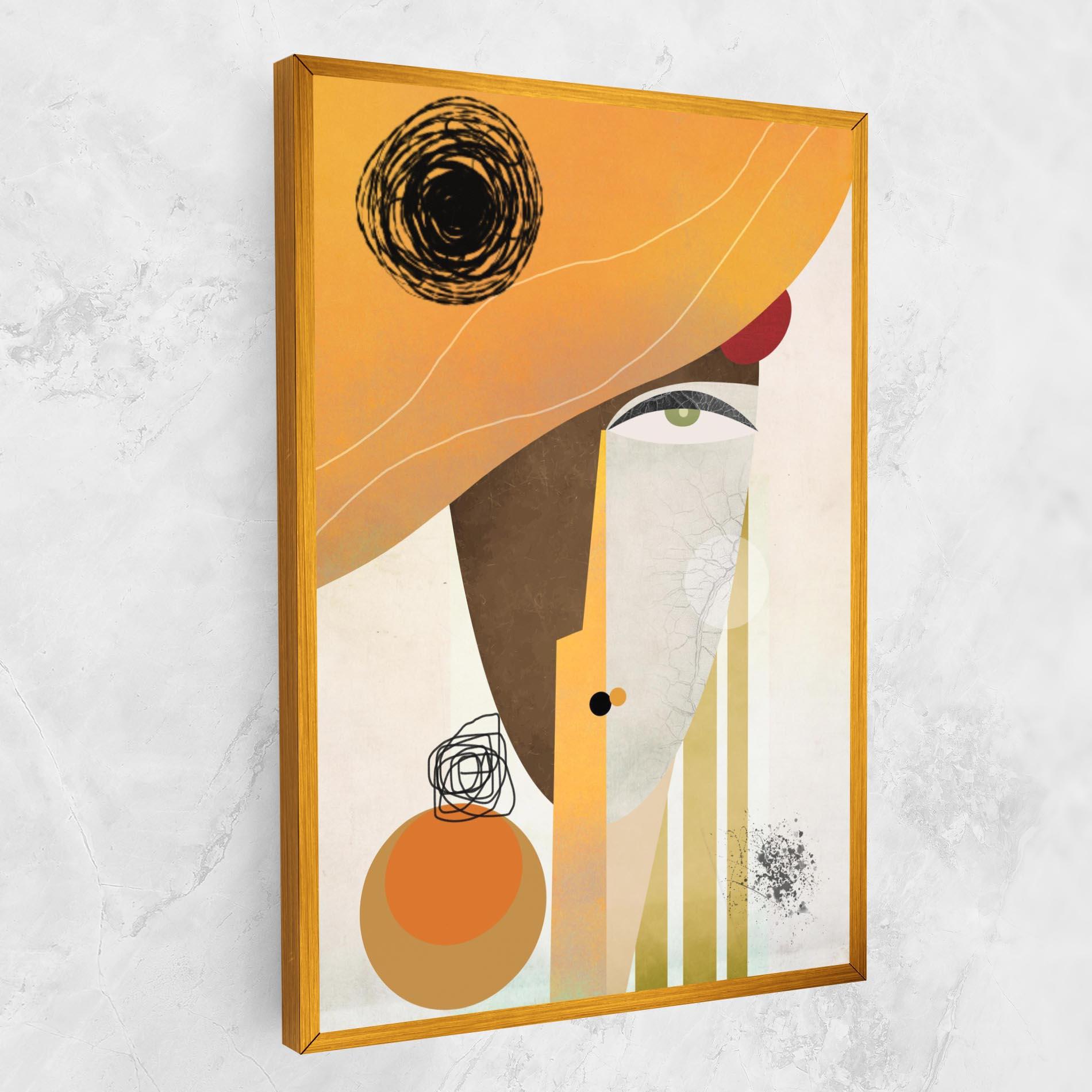 Leinwandbild Abstract Orange Face mockup 1