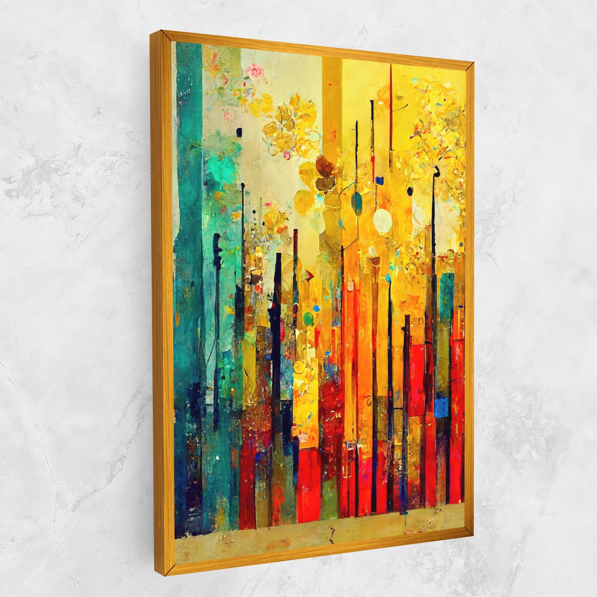 Leinwandbild Black Lines On Yellow Light mockup 1