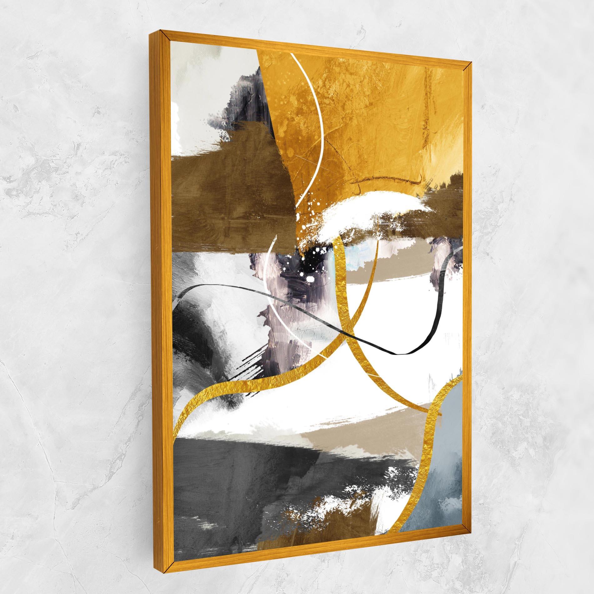 Leinwandbild Chaotic Golden Painting mockup 1