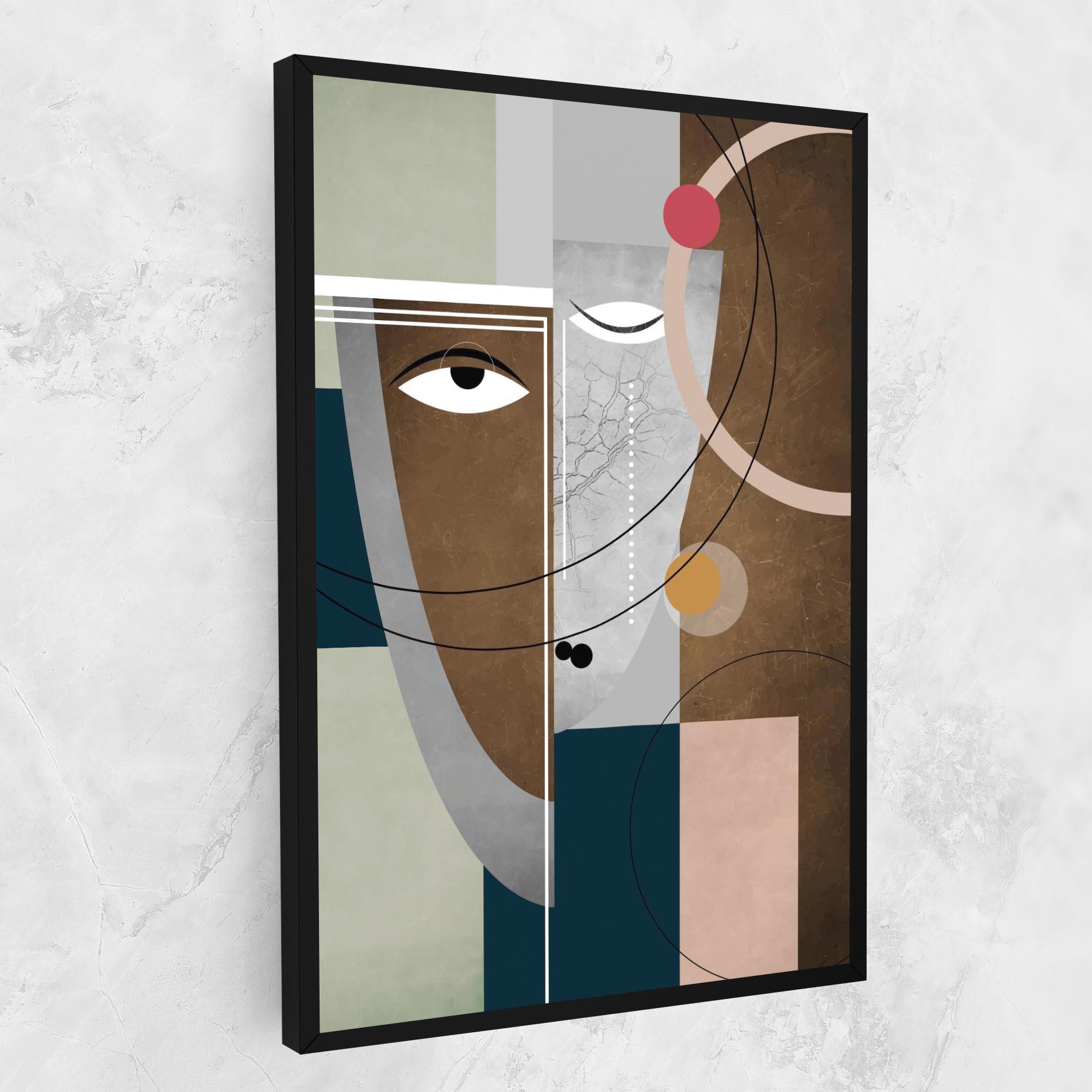 Leinwandbild Abstract Brown Face mockup 1