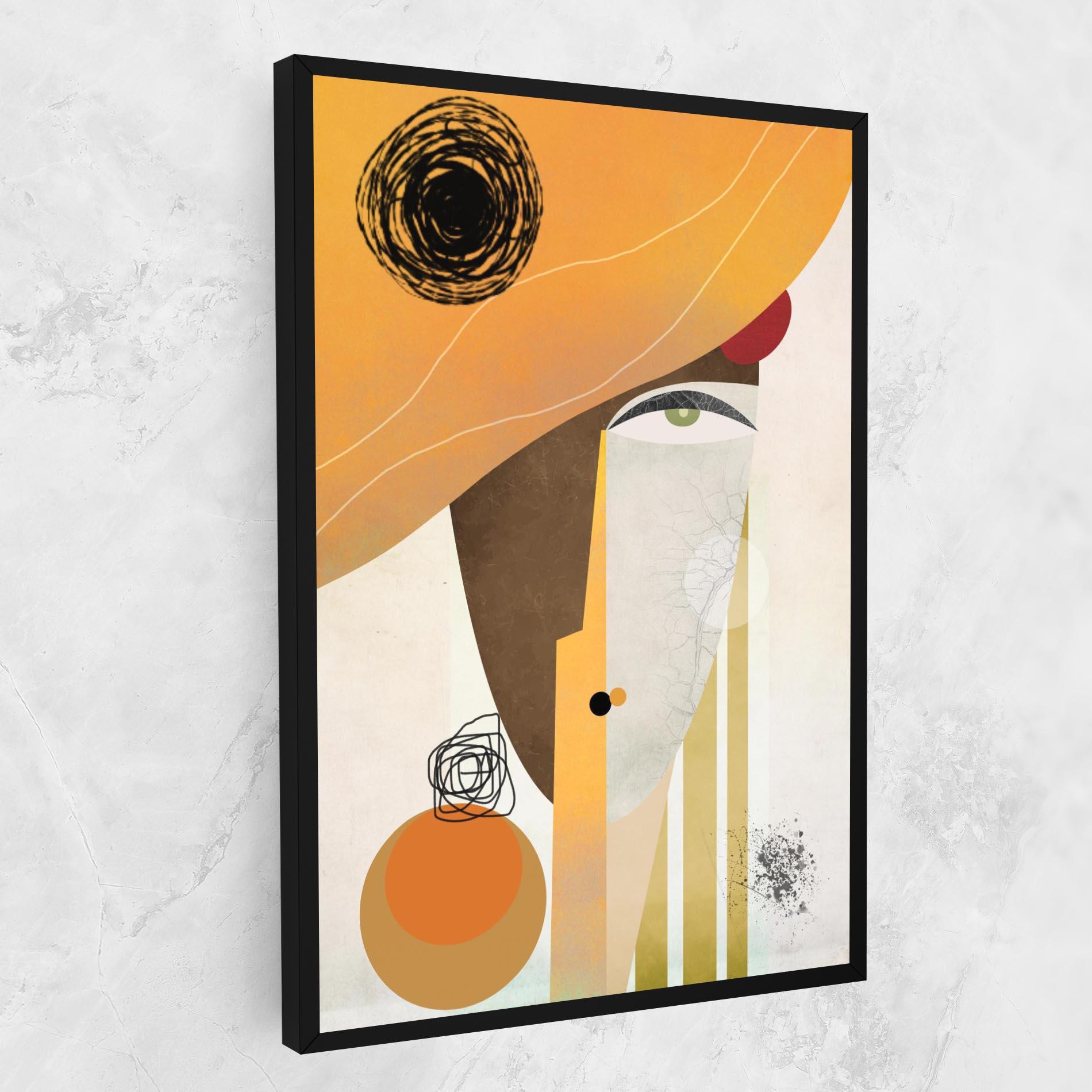 Leinwandbild Abstract Orange Face mockup 1