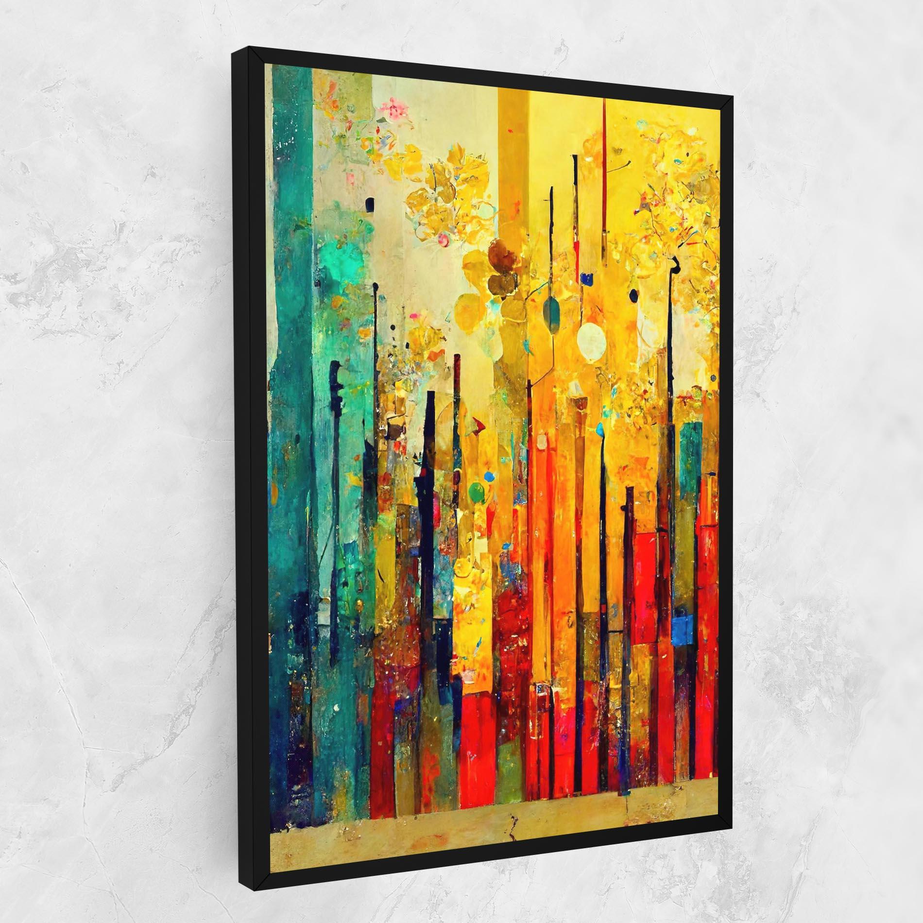 Leinwandbild Black Lines On Yellow Light mockup 1