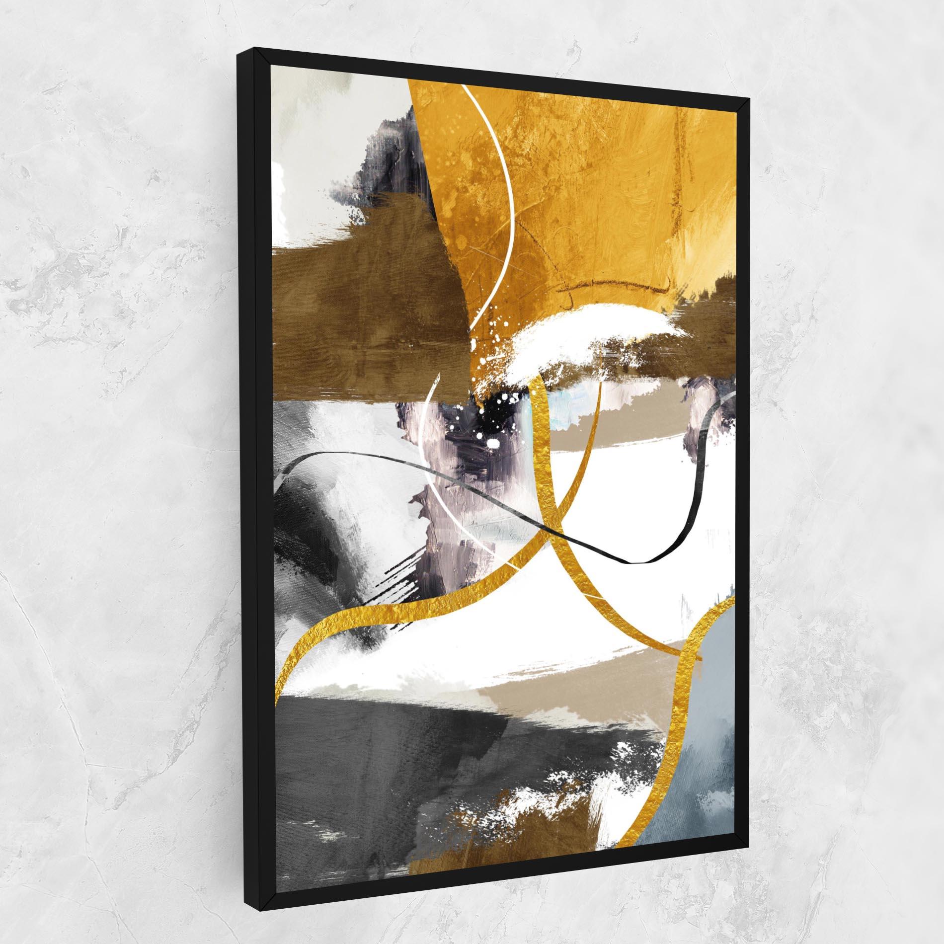 Leinwandbild Chaotic Golden Painting mockup 1