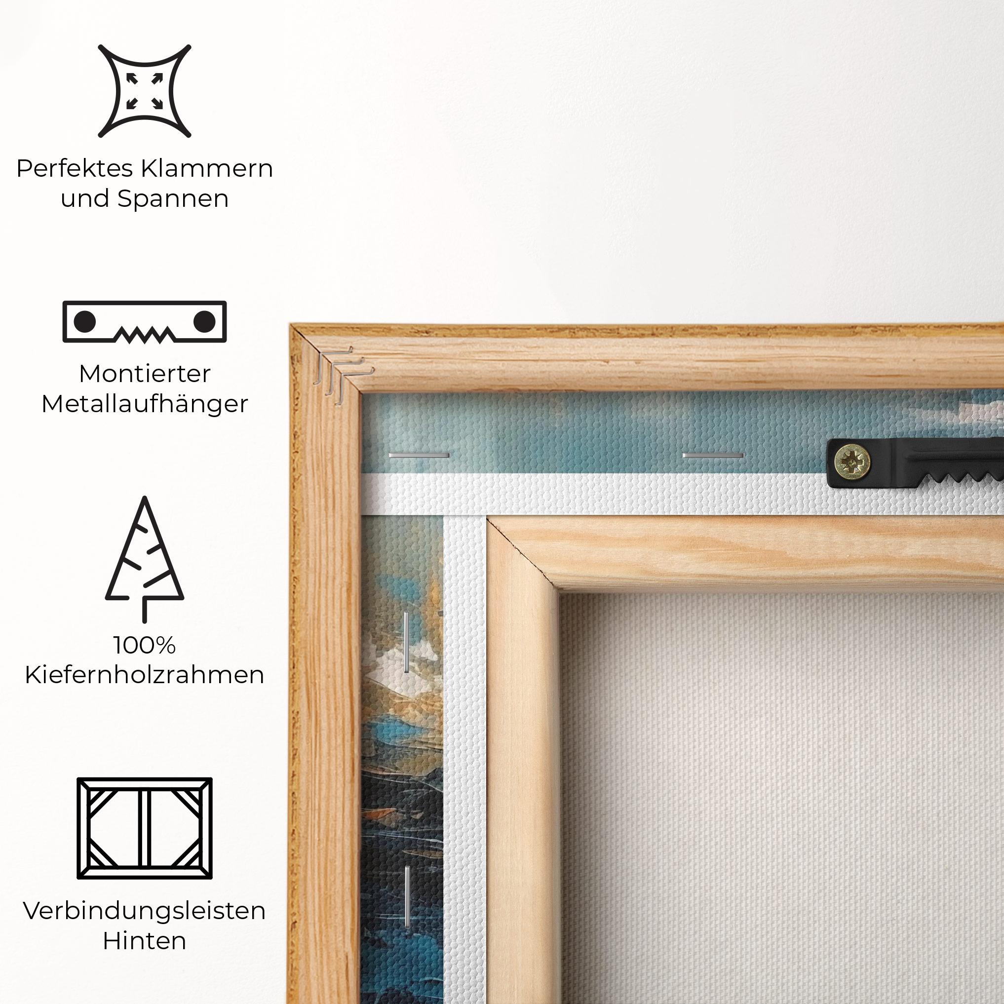 Leinwandbild Abstract Blue Art mockup 5