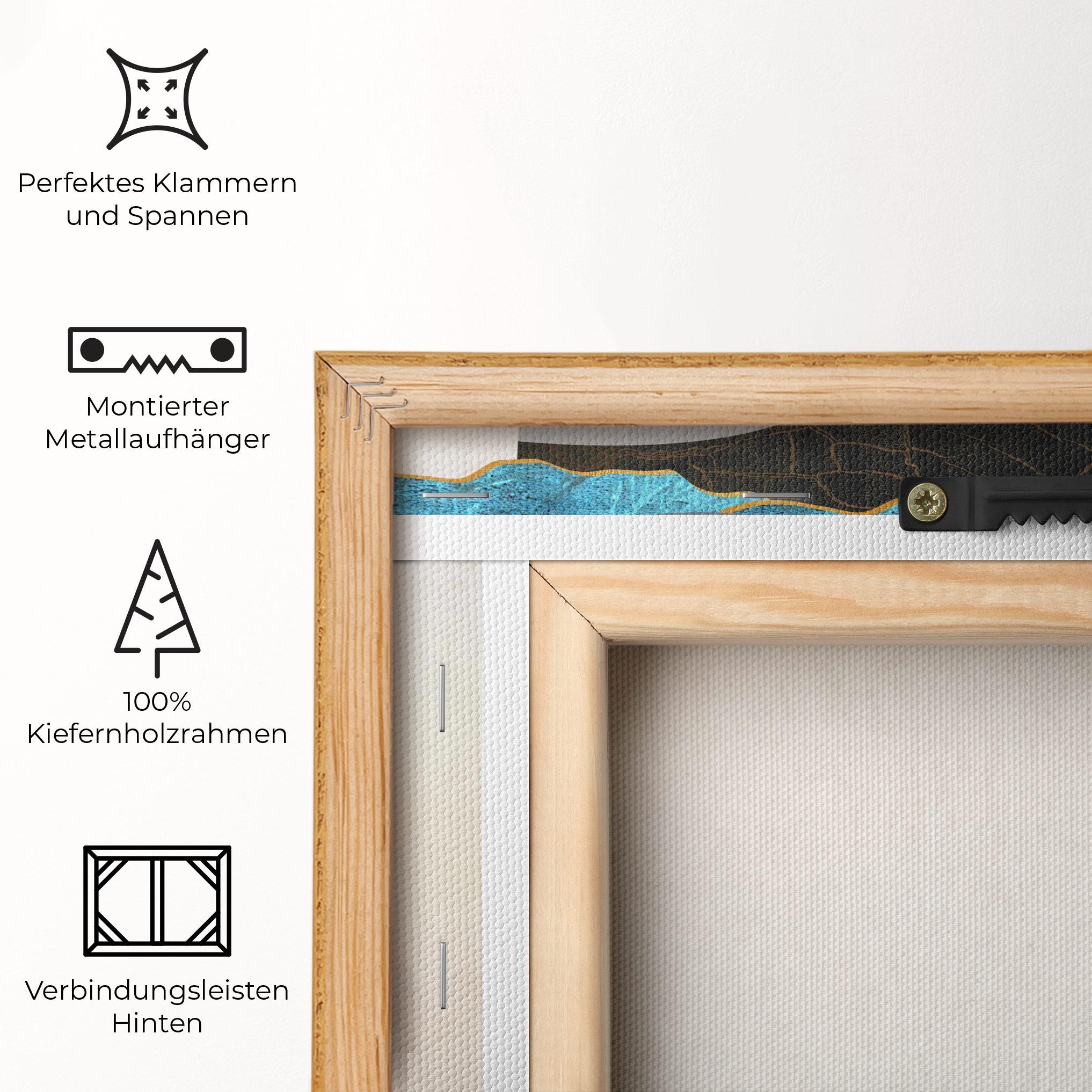 Leinwandbild Abstract Blue Face mockup 5