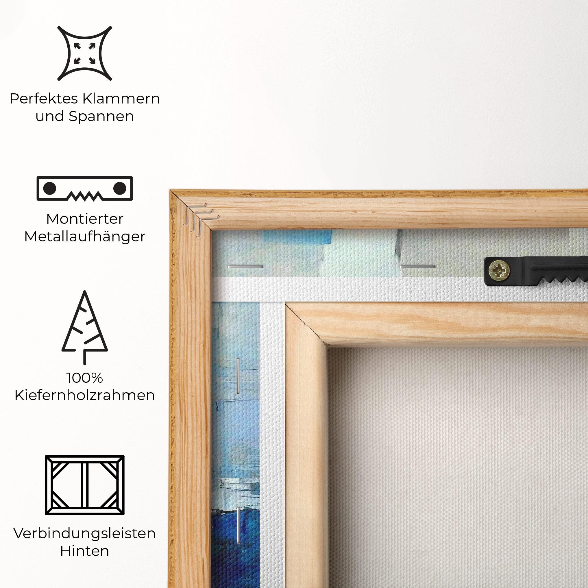 Leinwandbild Blue Gray Color mockup 5