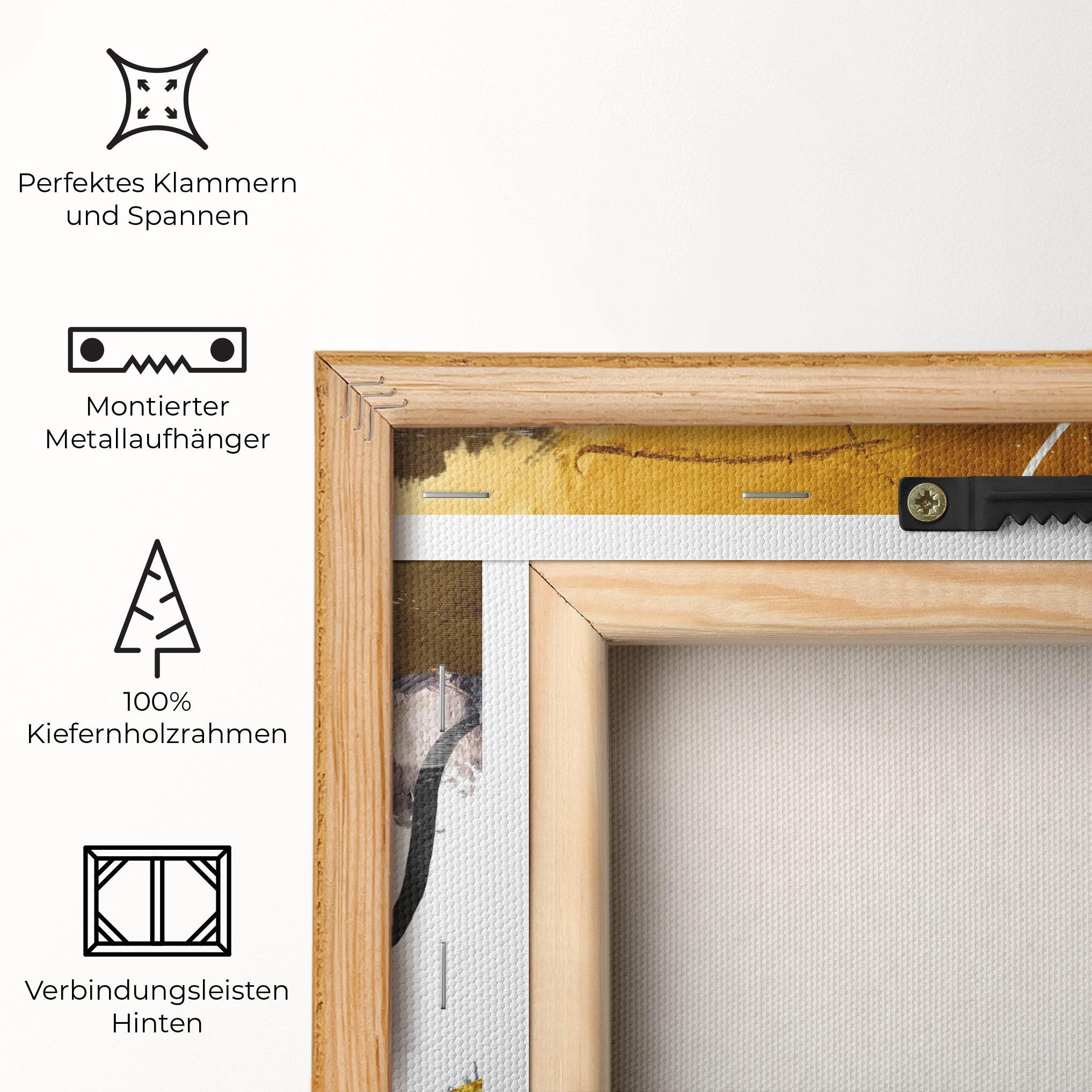 Leinwandbild Chaotic Golden Painting mockup 5