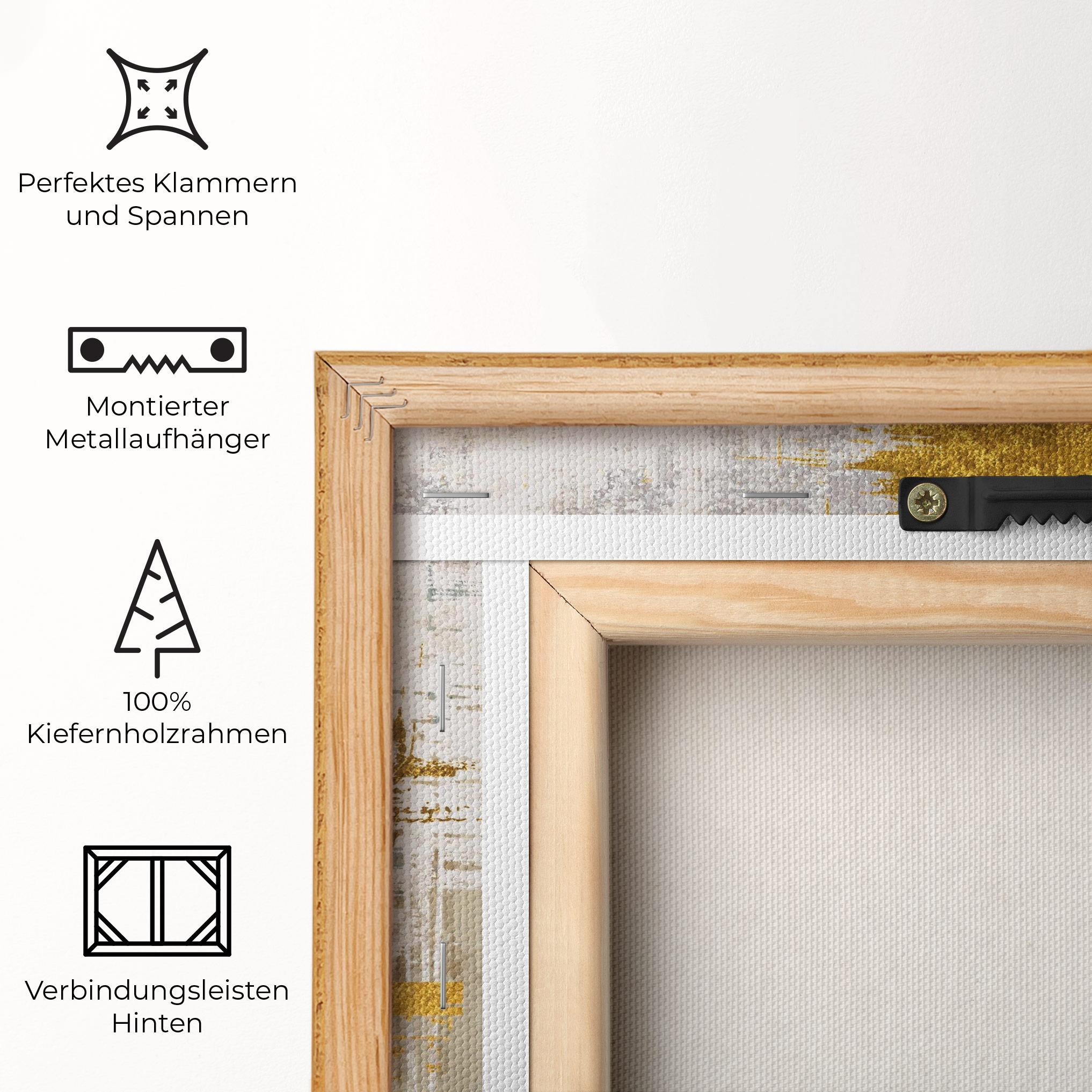 Leinwandbild Gold And White Brush mockup 5