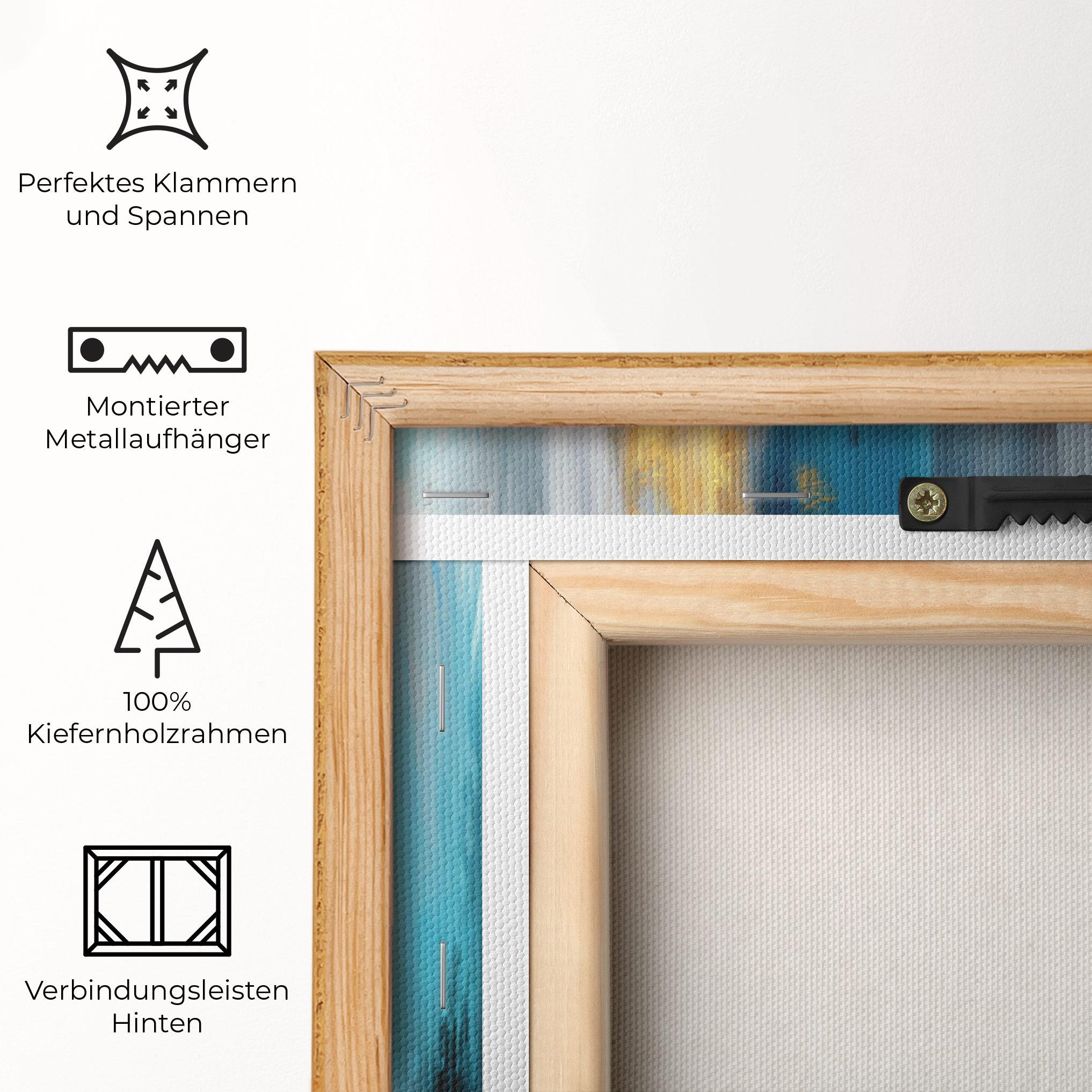 Leinwandbild Golden Black Blue Art mockup 5