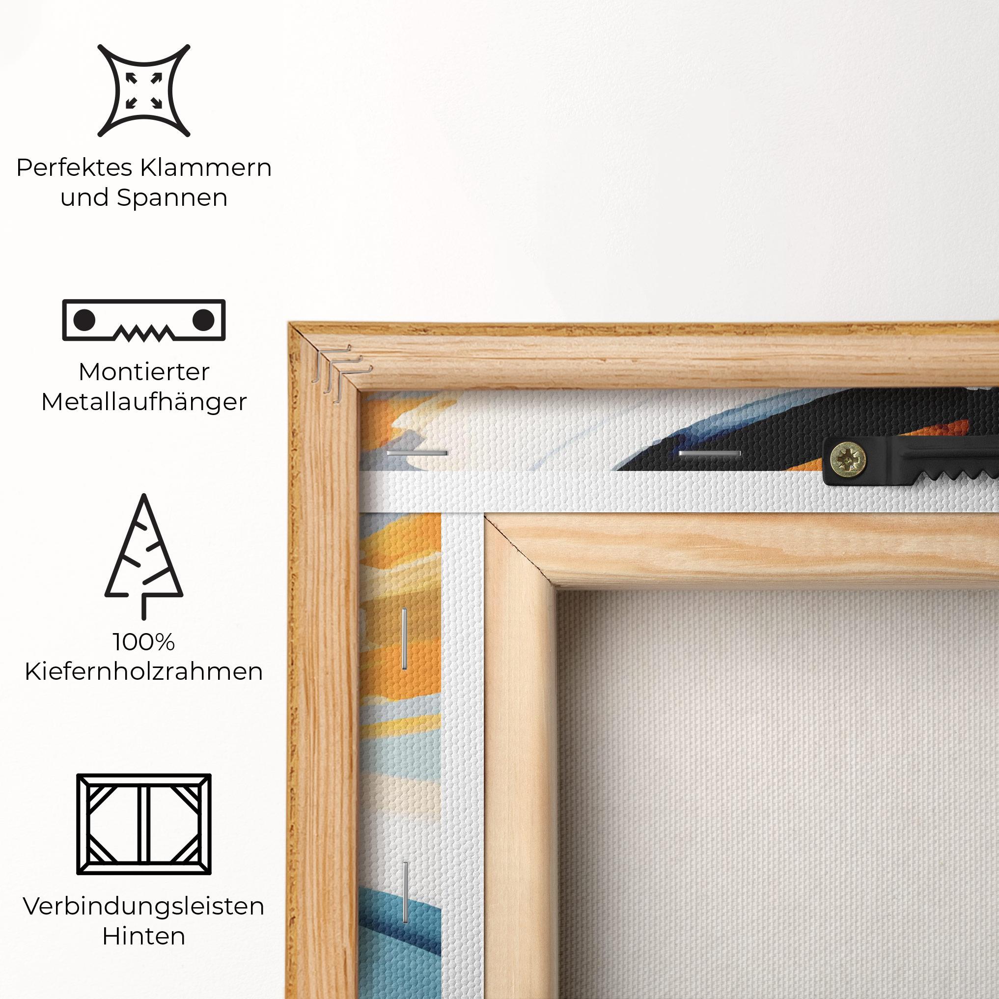 Leinwandbild Orange Blue Art mockup 5