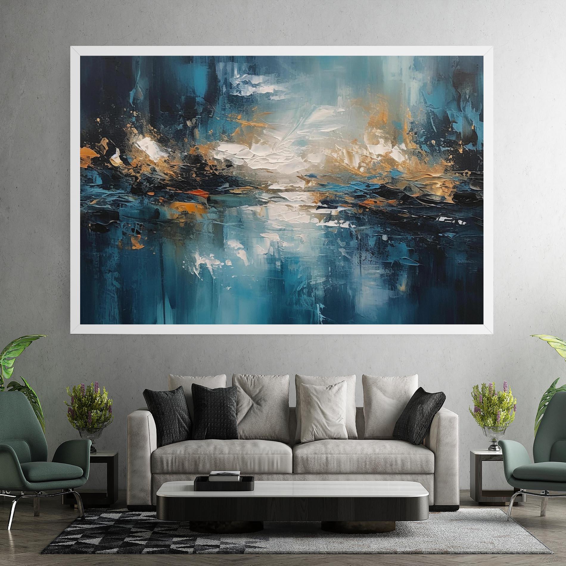 Leinwandbild Abstract Blue Art mockup 7