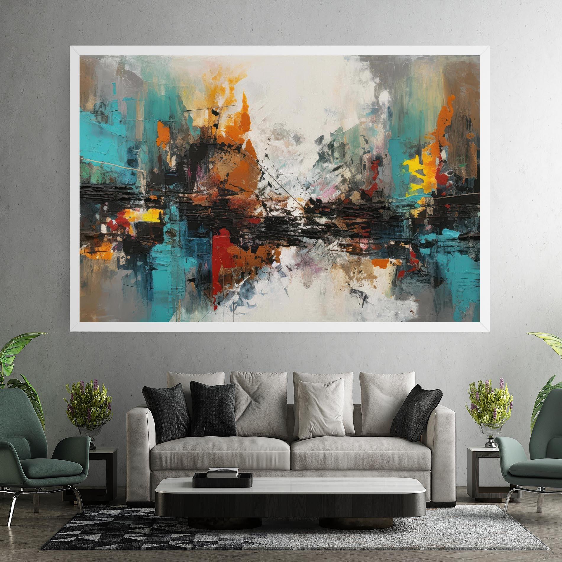 Leinwandbild Abstract City Painting mockup 7