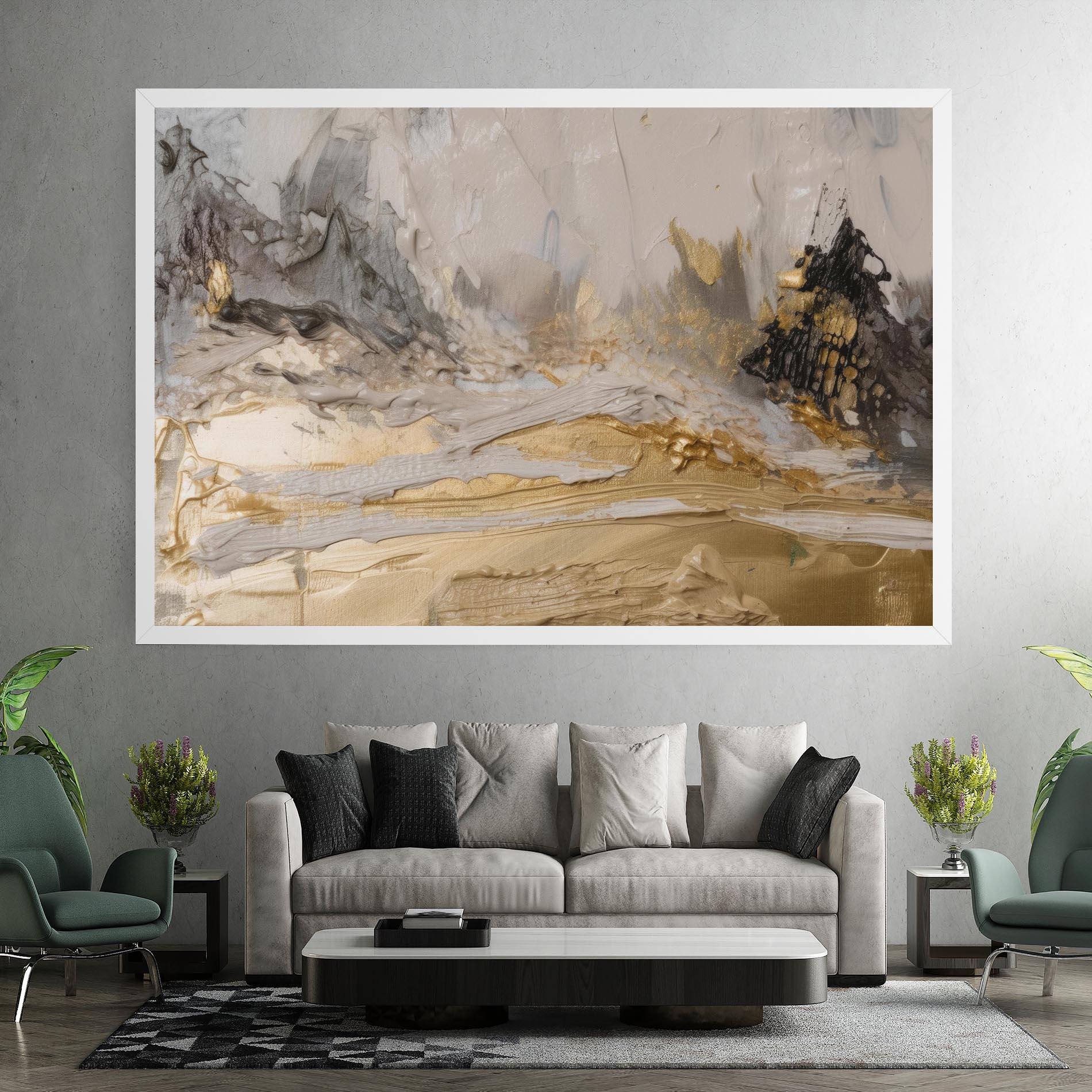 Leinwandbild Abstract White Waves mockup 7