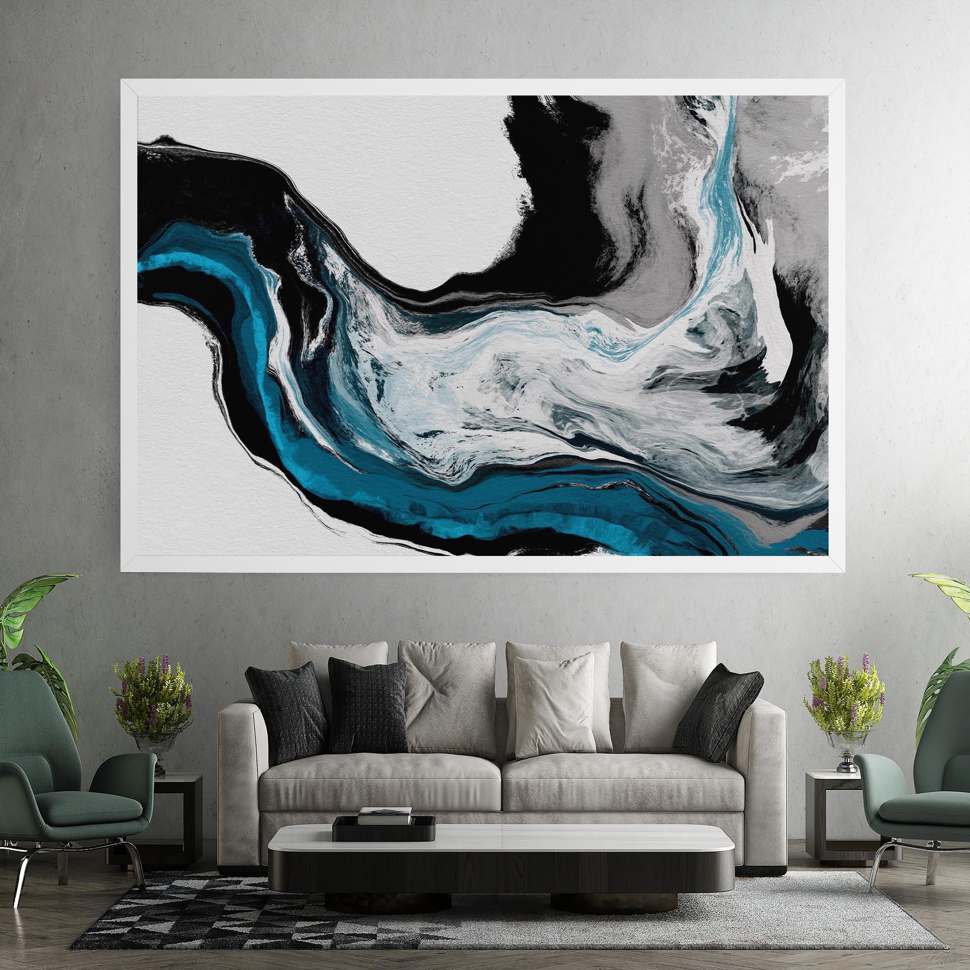 Leinwandbild Beautiful Abstract Wave mockup 7