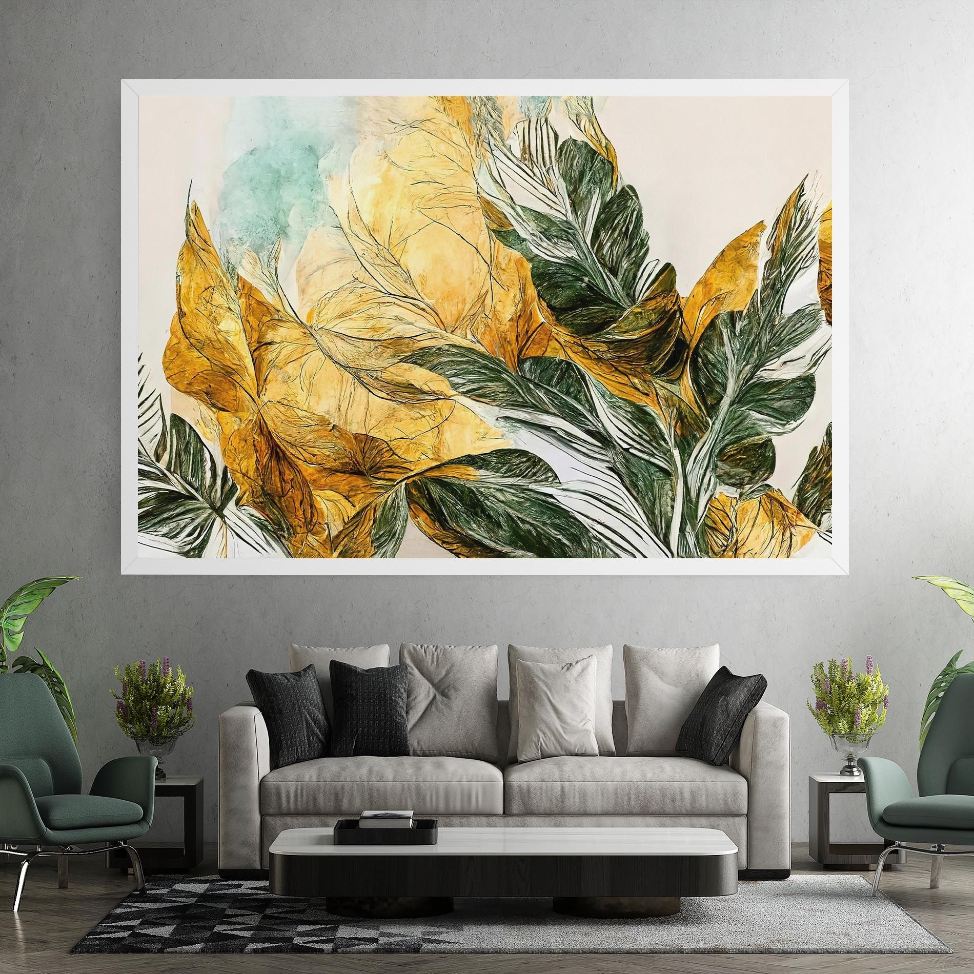 Gold And Green Leafes mockup 7