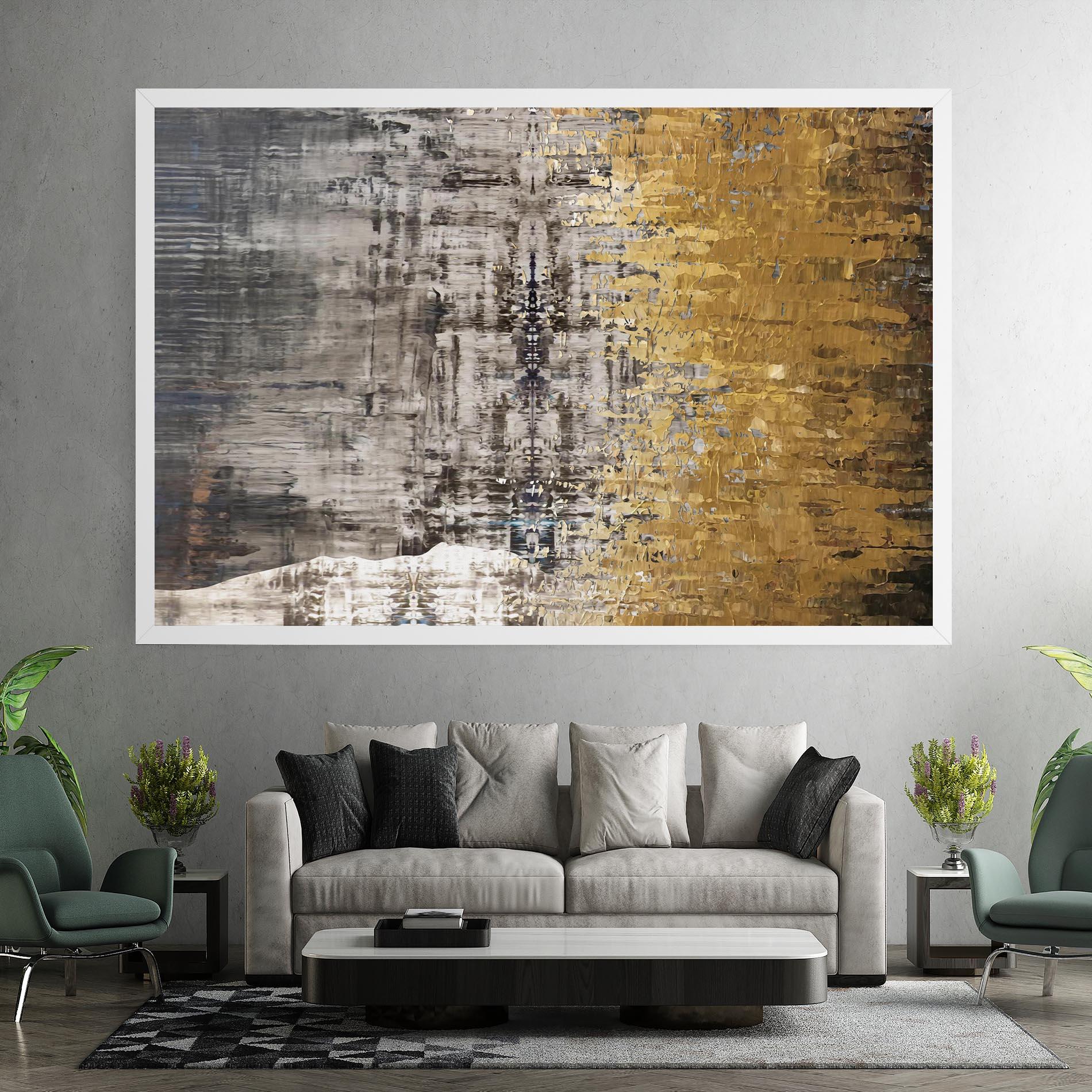 Leinwandbild Gold Oil Paint mockup 7